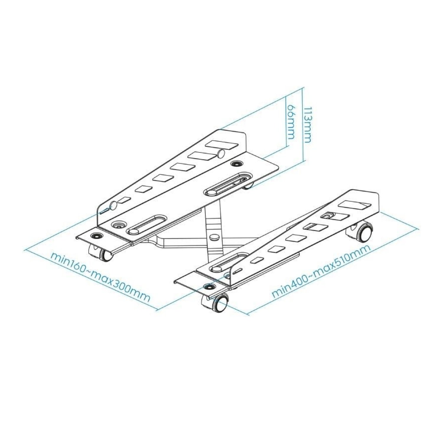 TooQ Soporte para PC · Hasta 25kg · Ajustable