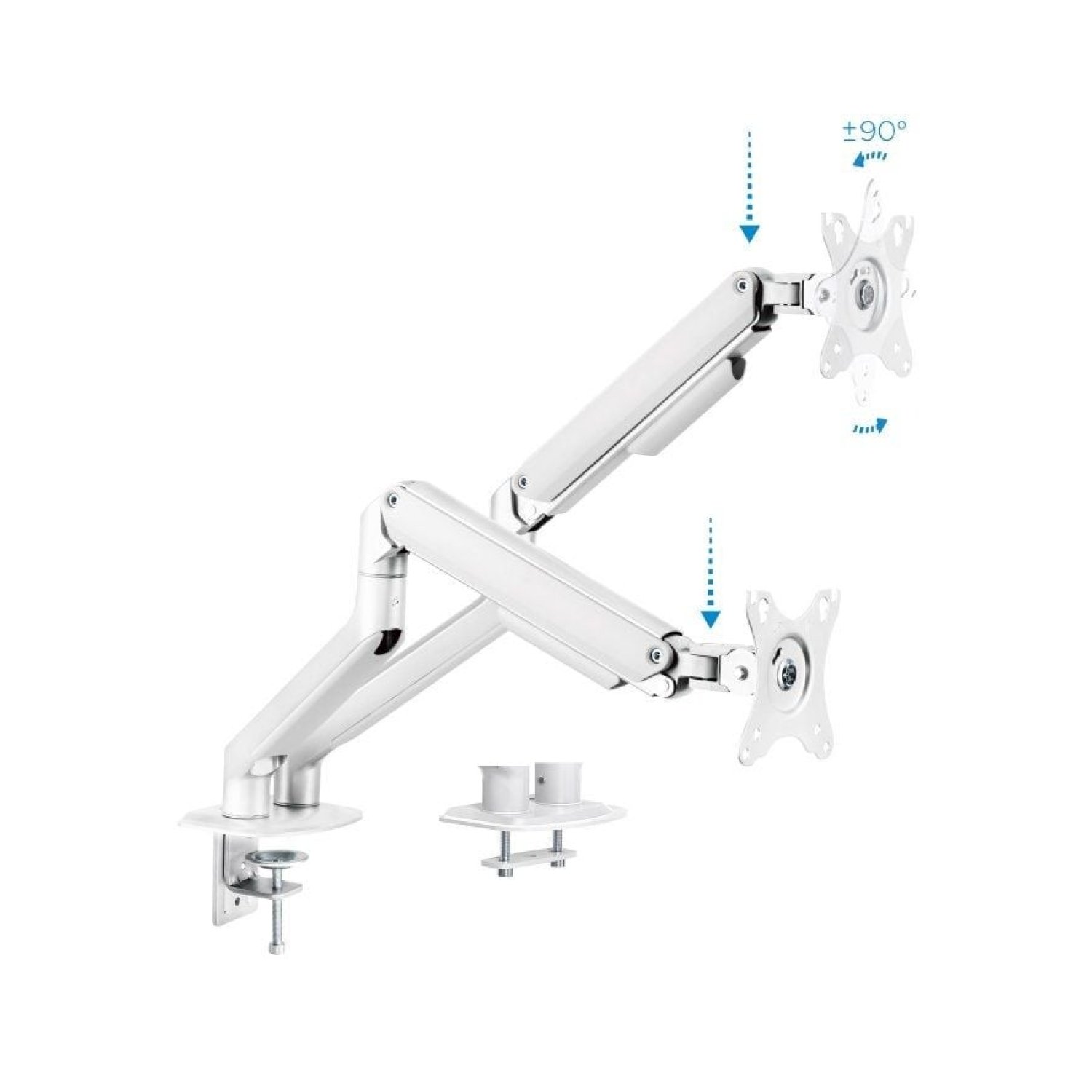 TooQ DB4132TNR-W · Soporte Doble Monitor · Giratorio e Inclinable · hasta 9kg