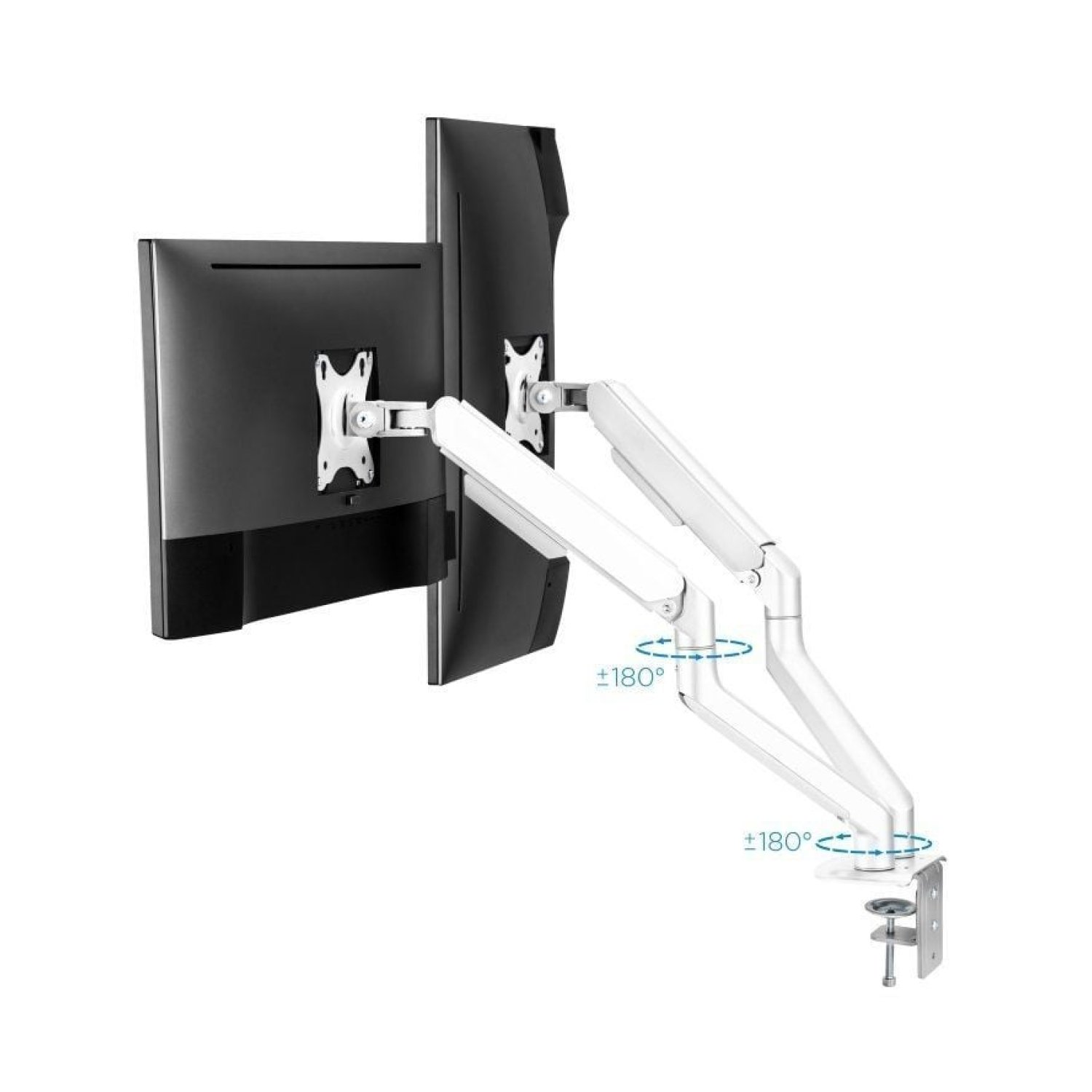 TooQ DB4132TNR-W · Soporte Doble Monitor · Giratorio e Inclinable · hasta 9kg