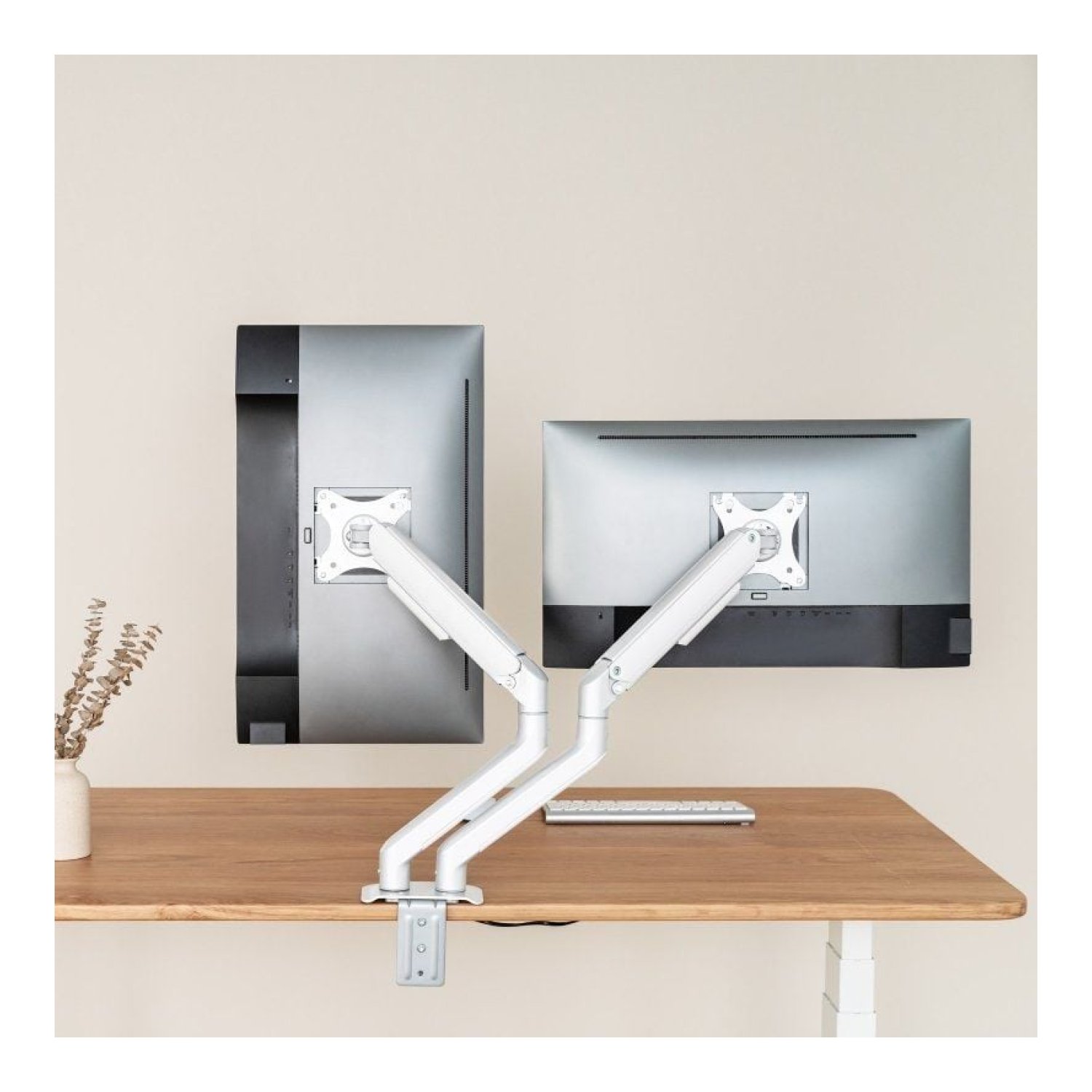 TooQ DB4132TNR-W · Soporte Doble Monitor · Giratorio e Inclinable · hasta 9kg