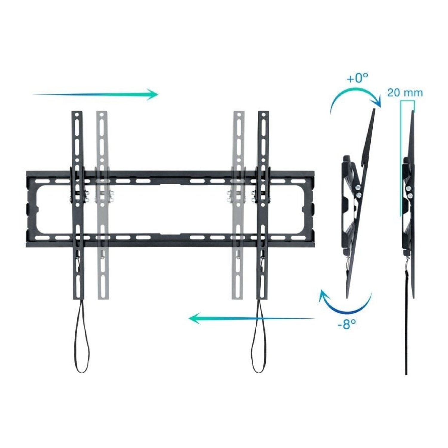 TooQ LP1081T-B · Soporte Pared TV 37-80" · Fijo e Inclinable · Hasta 45kg