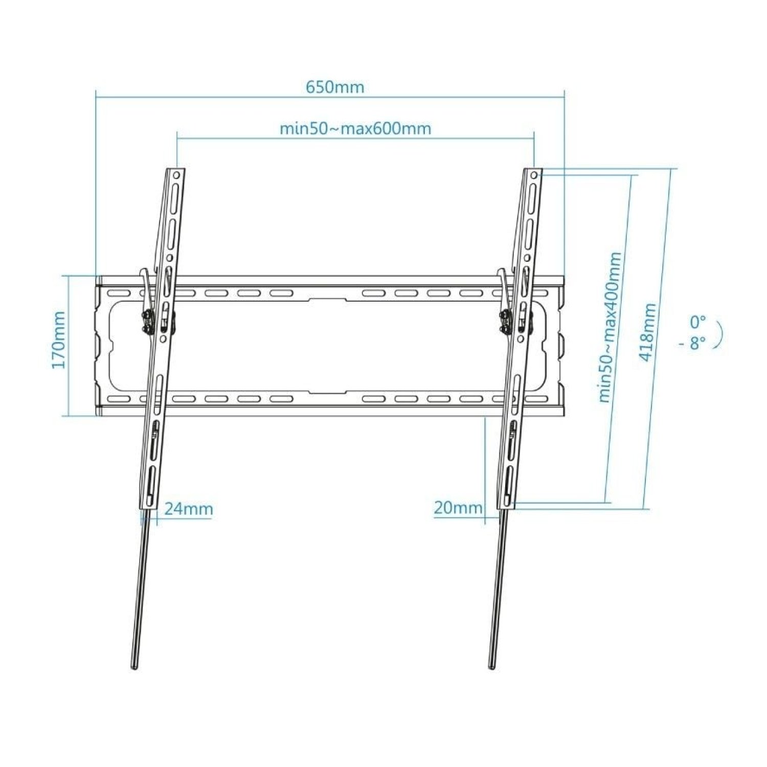 TooQ LP1081T-B · Soporte Pared TV 37-80" · Fijo e Inclinable · Hasta 45kg