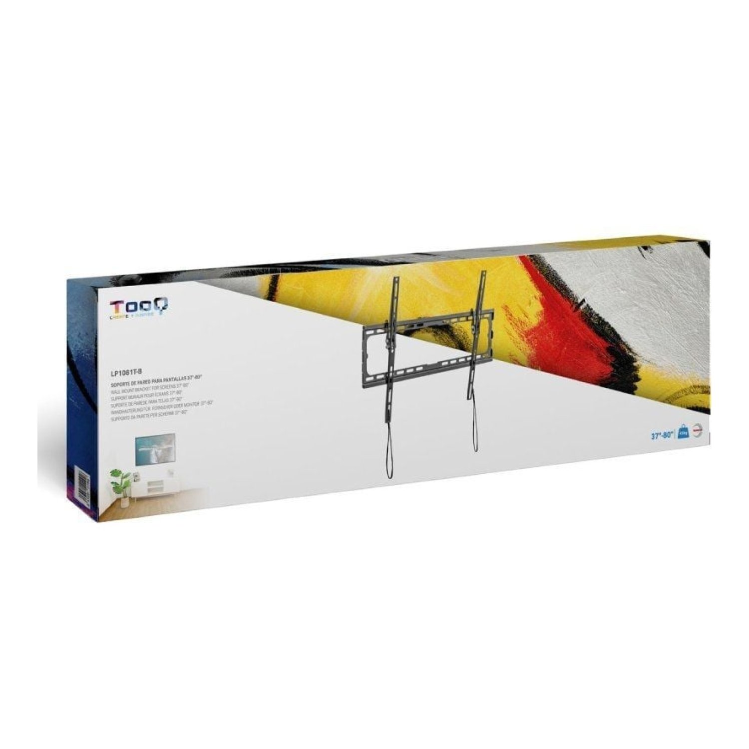 TooQ LP1081T-B · Soporte Pared TV 37-80" · Fijo e Inclinable · Hasta 45kg