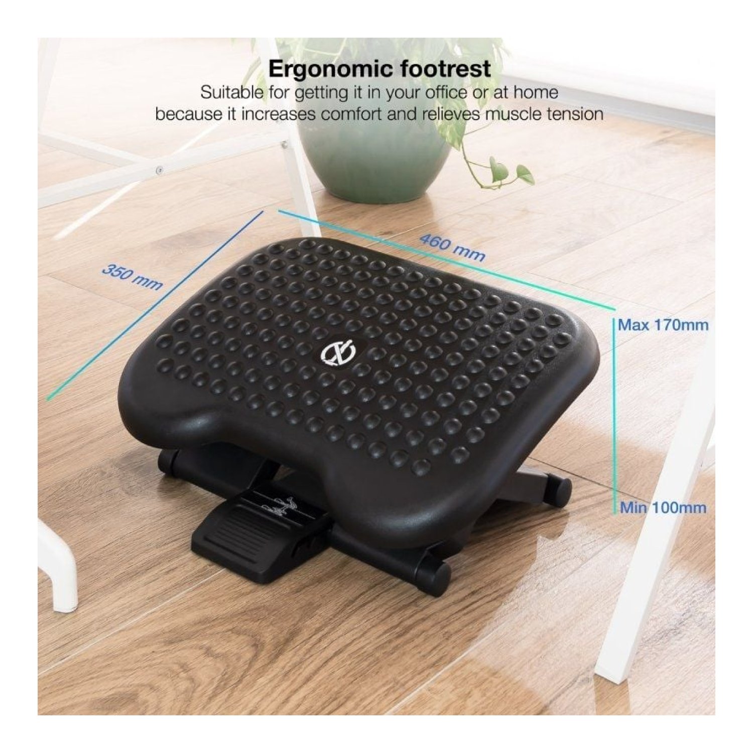Reposapiés TooQ Ajustable e Inclinable · 460 x 340 mm