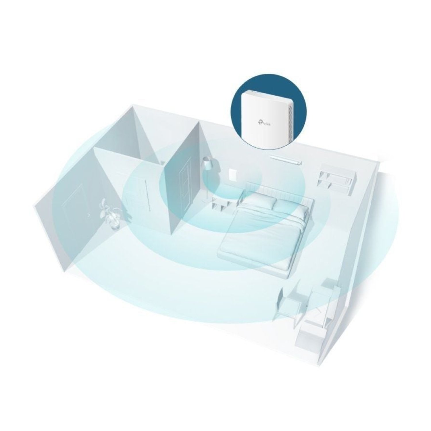 TP-Link Omada EAP235-WALL · Punto de Acceso PoE · 1200Mbps · Dual Band 2.4/5GHz · WiFi 802.11ac · 4dBi