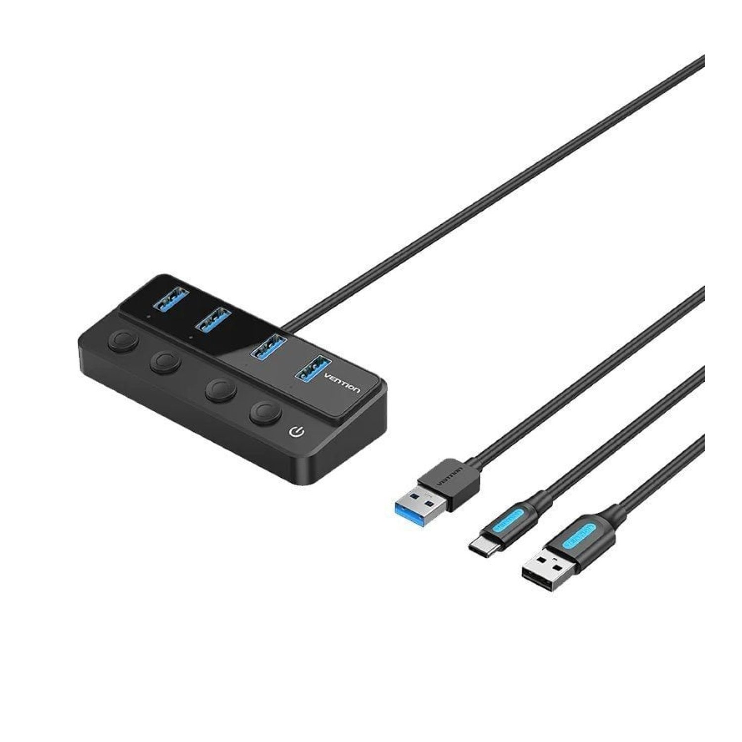 Vention Hub USB 3.0 · 4 Puertos USB + 1 USB-C PD · Incluye Cable