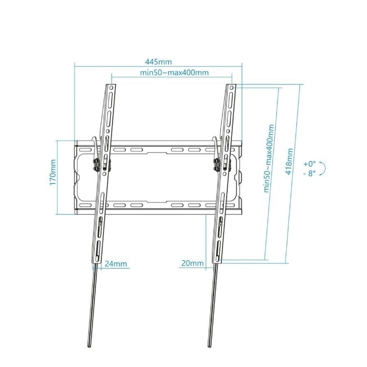TooQ LP1071T-B · Soporte Pared TV 32-70" · Fijo/Inclinable · Hasta 45kg