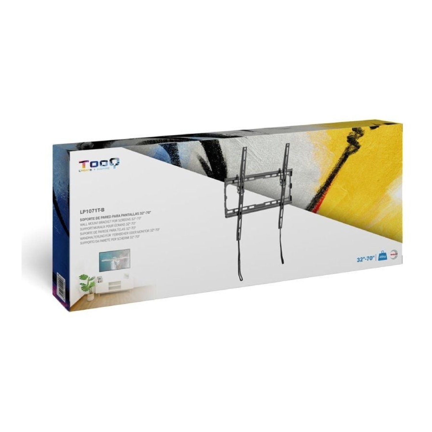 TooQ LP1071T-B · Soporte Pared TV 32-70" · Fijo/Inclinable · Hasta 45kg
