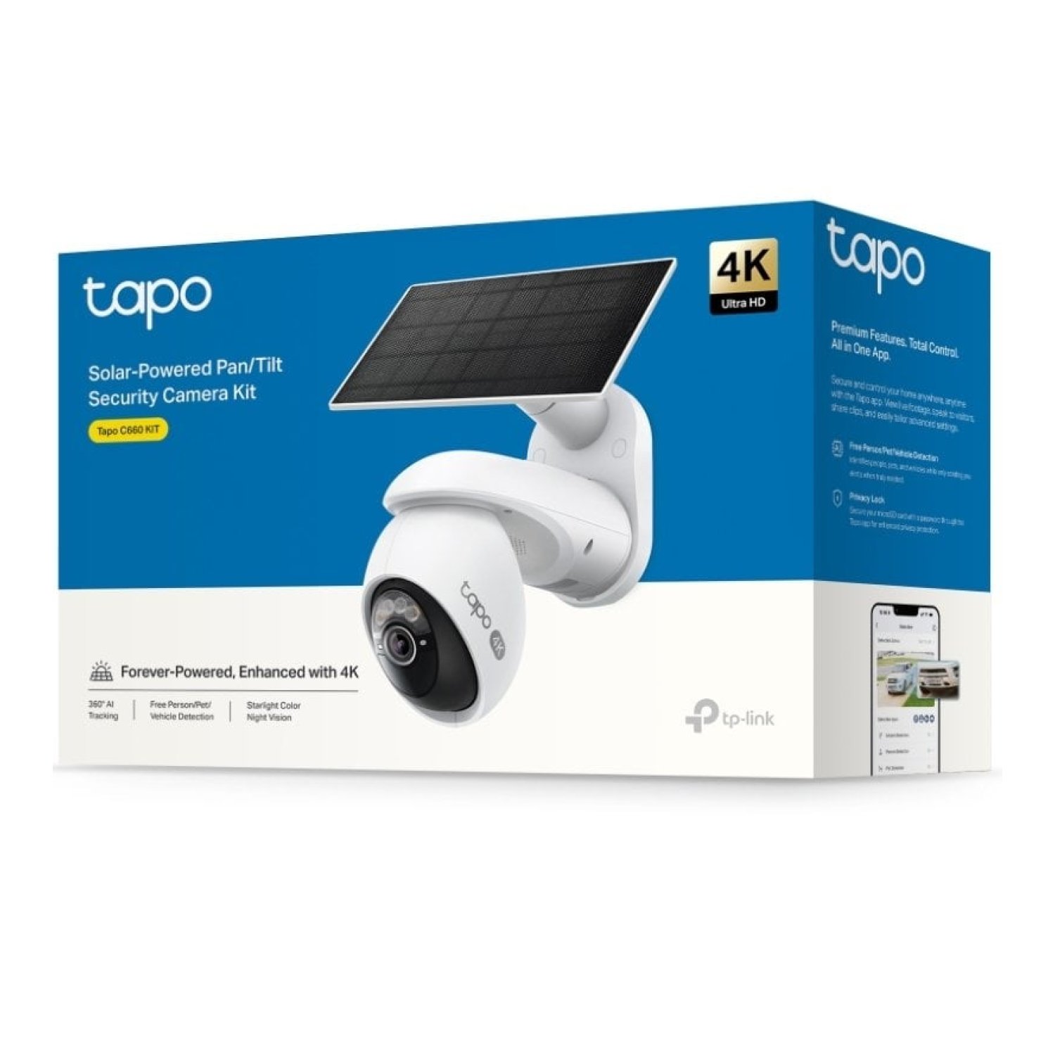 TP-Link Tapo C660 · Cámara Vigilancia · Visión Nocturna · Control APP · Panel Solar