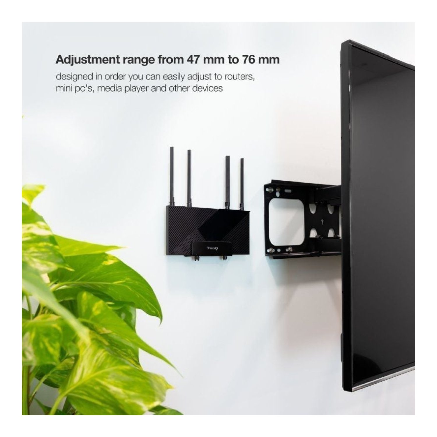 TooQ TQMPM4776 · Soporte Universal · Router/MiniPC · Hasta 5kg