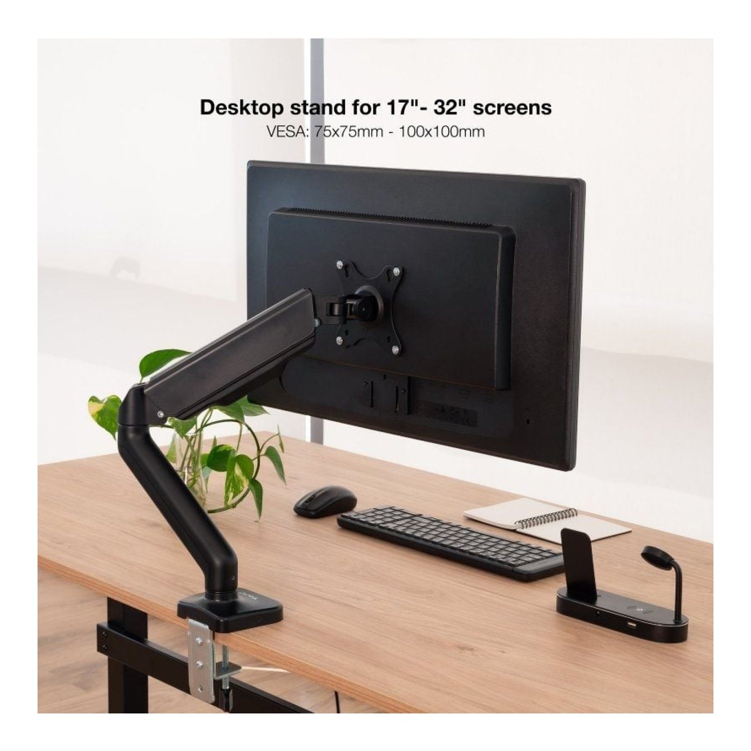 TooQ DB5032TNR-B · Soporte Monitor Giratorio · Inclinable · hasta 9kg