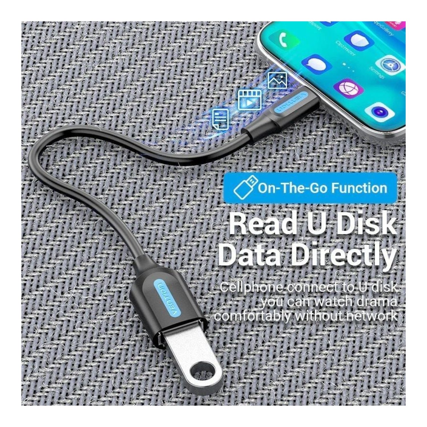 Vention · Adaptador USB 3.1 Tipo-C · USB-C Macho a USB Hembra