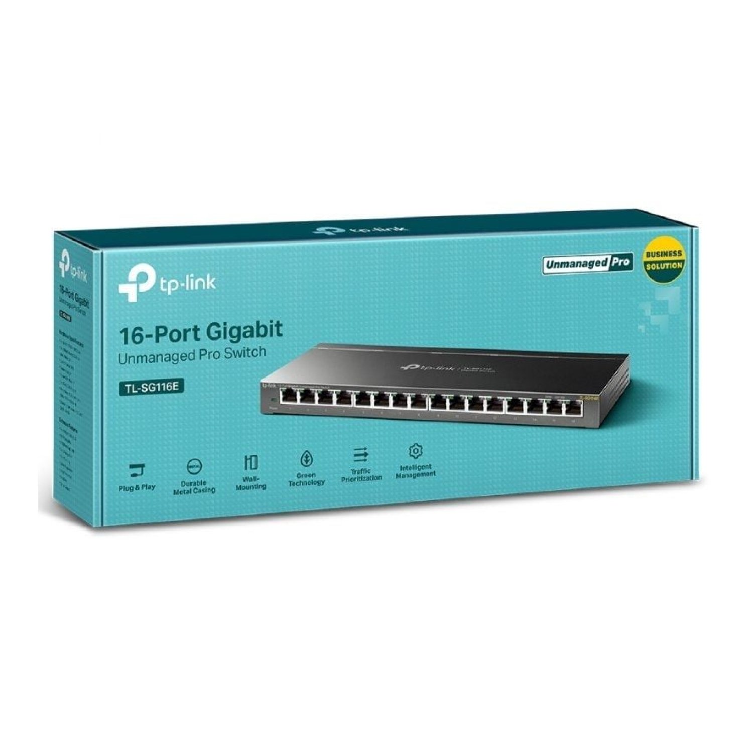 TP-Link TL-SG116E · Switch 16 Puertos · Gigabit 10/100/1000 · RJ-45