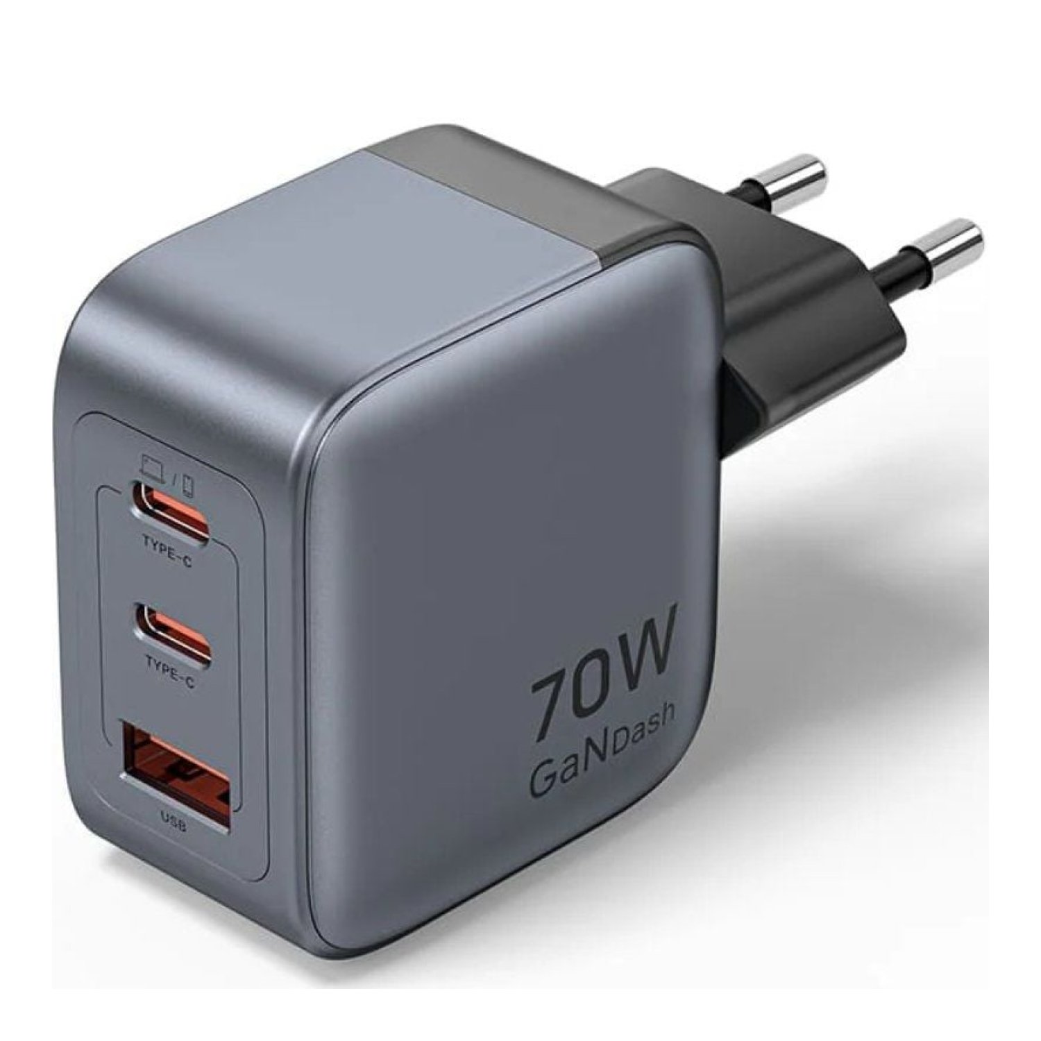 Vention Cargador GaN · 70W · 2x USB-C · 1x USB · Enchufe EU
