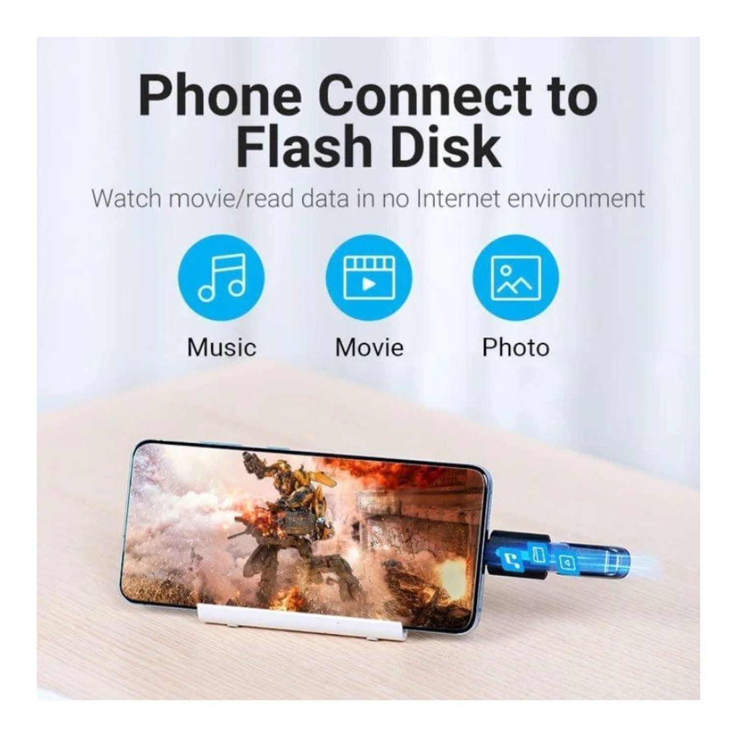 Vention · Adaptador USB 3.0 · USB Tipo-C Macho a Hembra