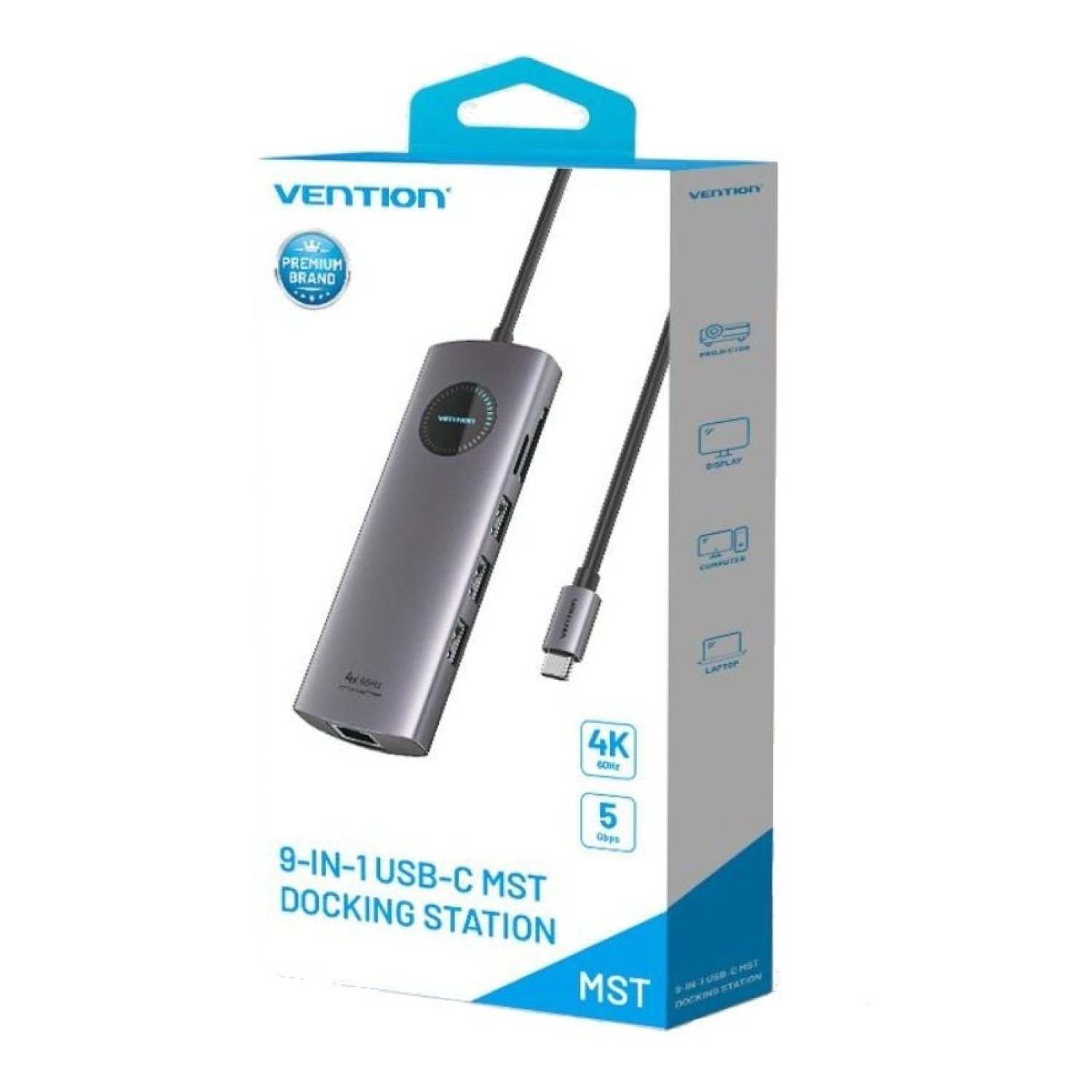 Docking USB Tipo-C Vention TQVHB/ 2xHDMI 4K/ 3xUSB/ 1xRJ45/ 1xLector de Tarjetas/ 1xUSB Tipo-C PD/ Gris