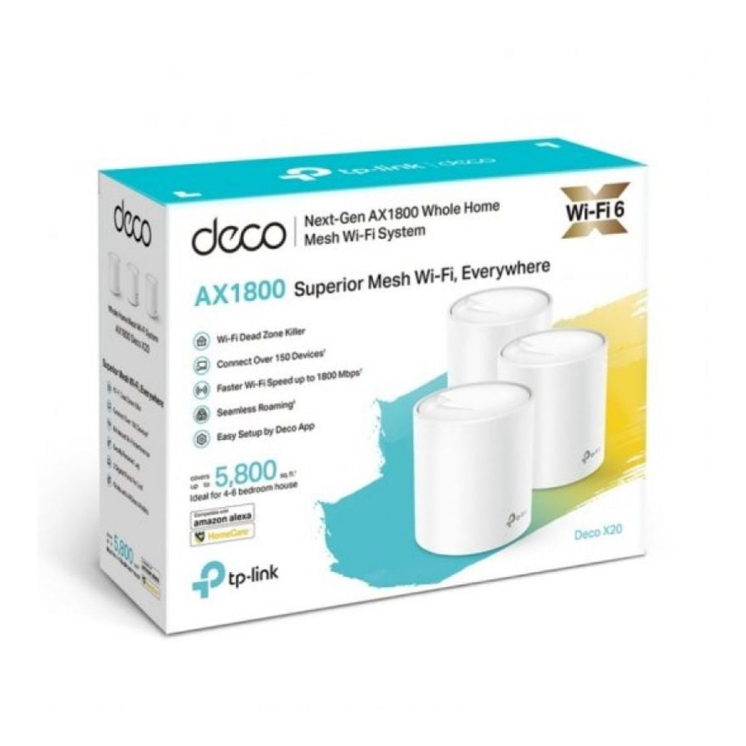 TP-Link Deco X20 · Sistema Mesh · 1800 Mbps · WiFi 5 · Pack 3 unidades
