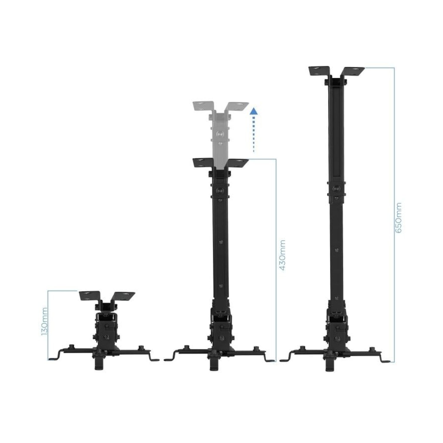 TooQ PJ2012T-B · Soporte de Techo para Proyector · Inclinable · Hasta 20kg