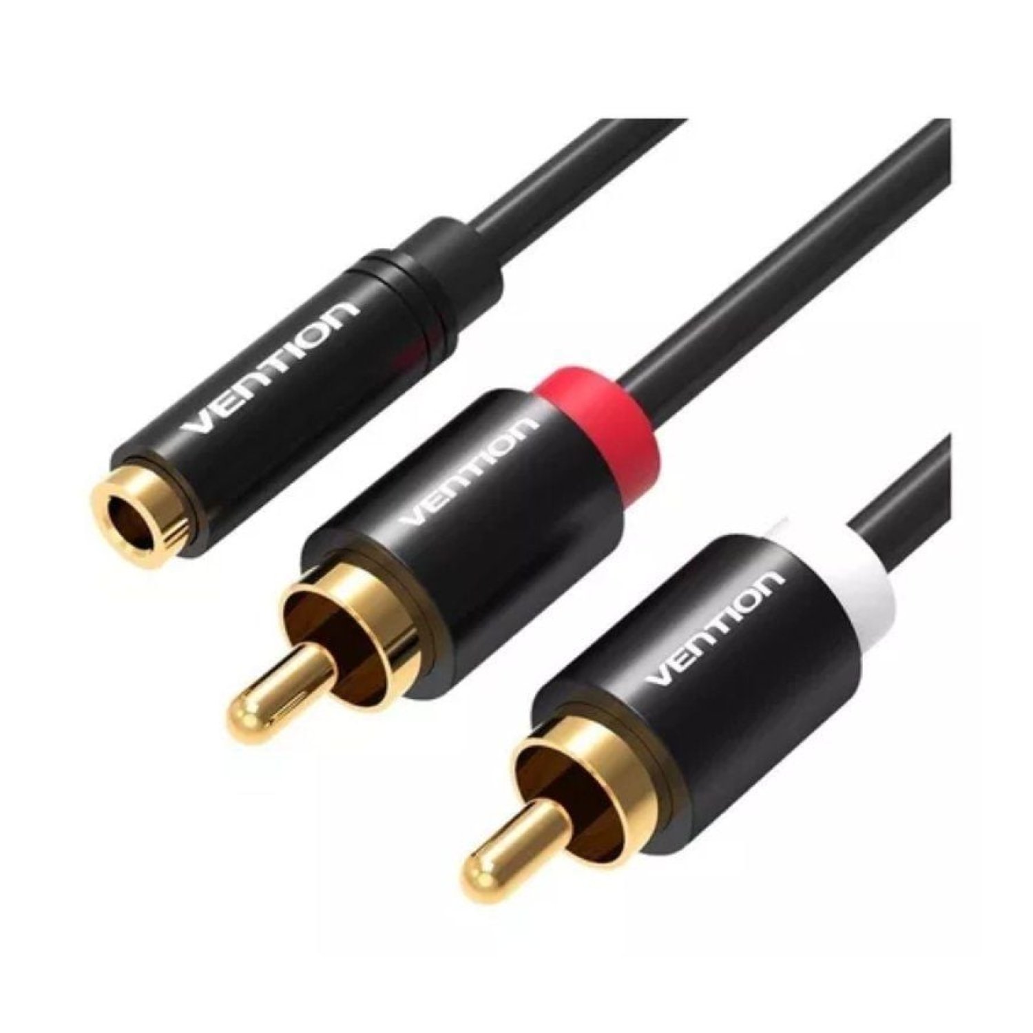 Vention Cable Estéreo · Jack 3.5 a RCA · 2m · Negro
