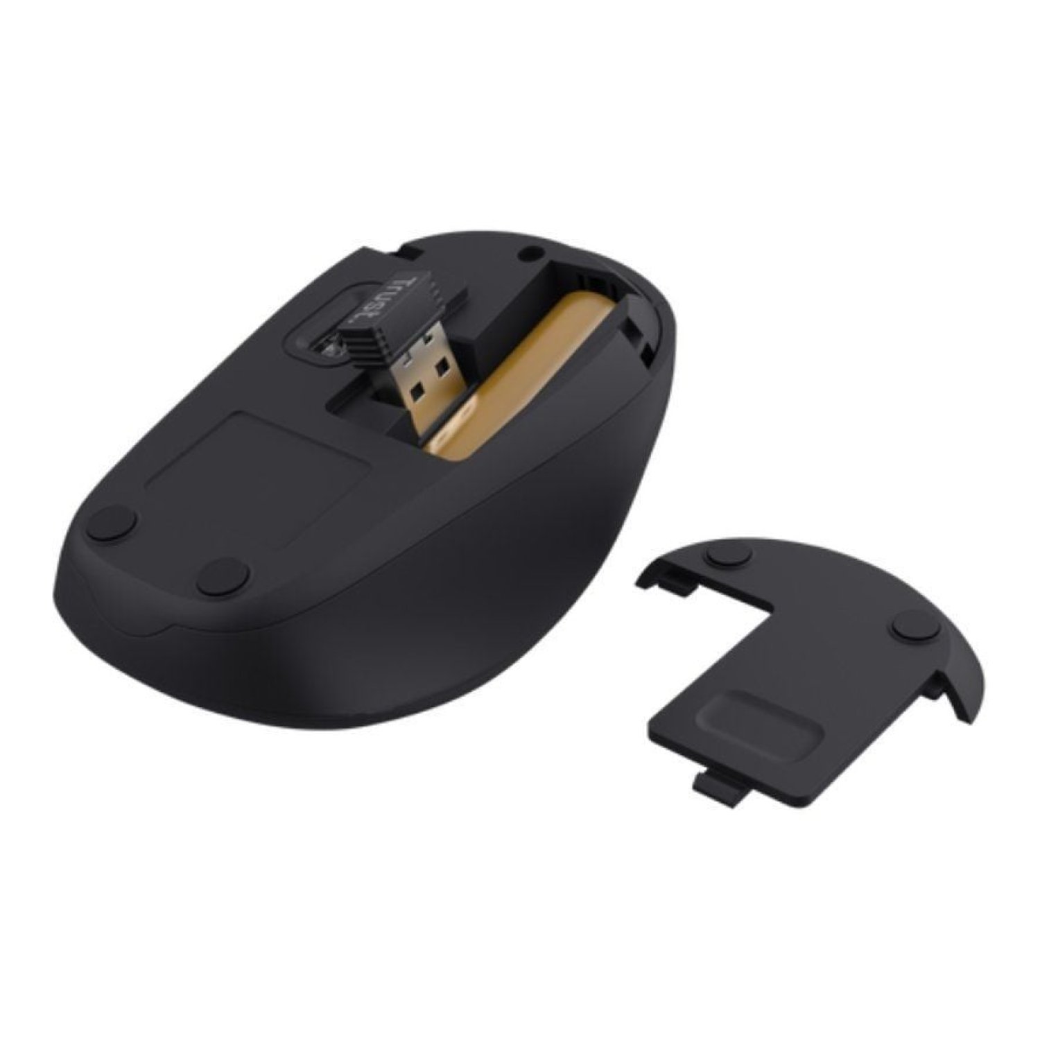 Trust Yvi+ Silent · Ratón Mini Inalámbrico · Hasta 1600 DPI · Azul