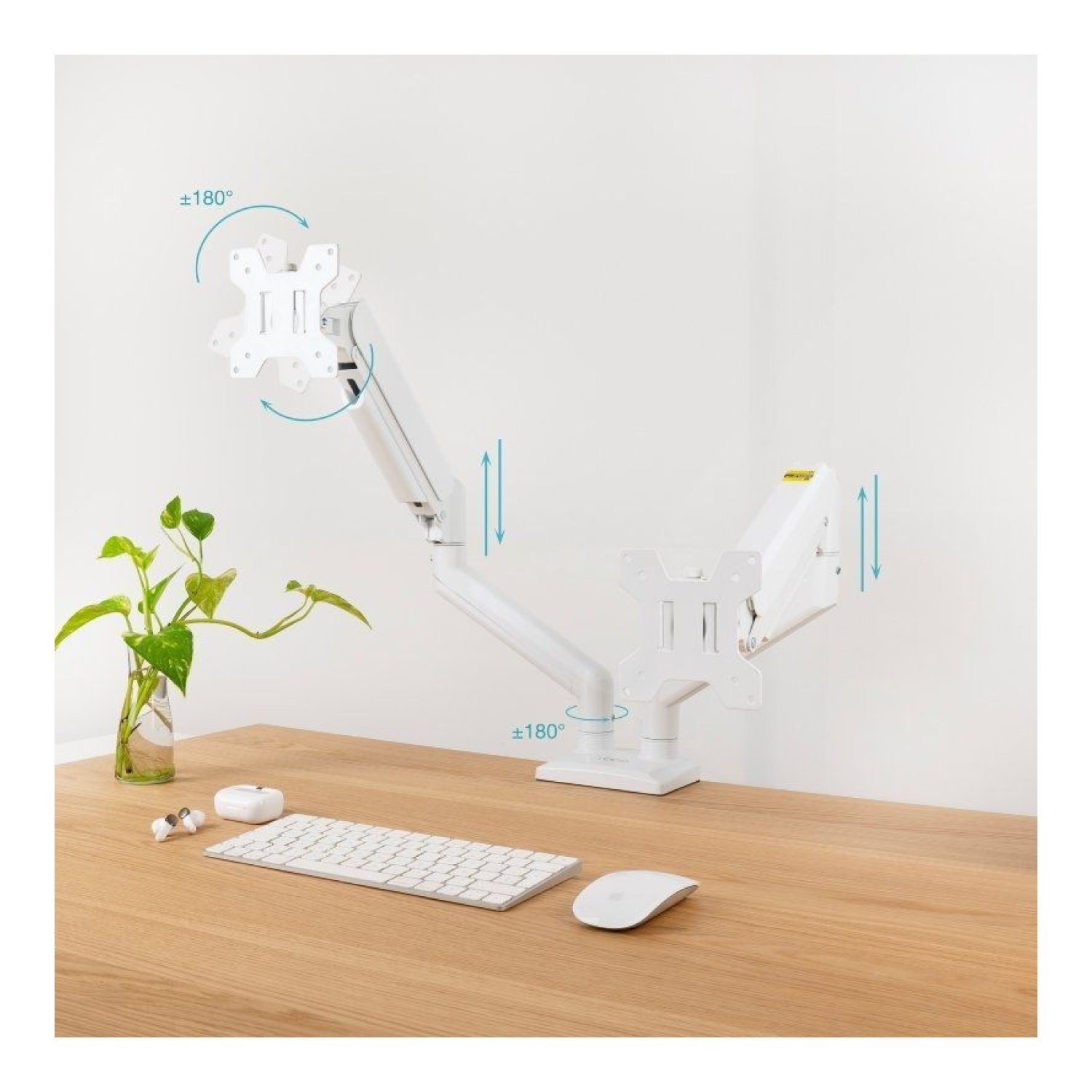 TooQ DB1434TNR · Soporte Doble Monitor · Giratorio e Inclinable · Hasta 10kg