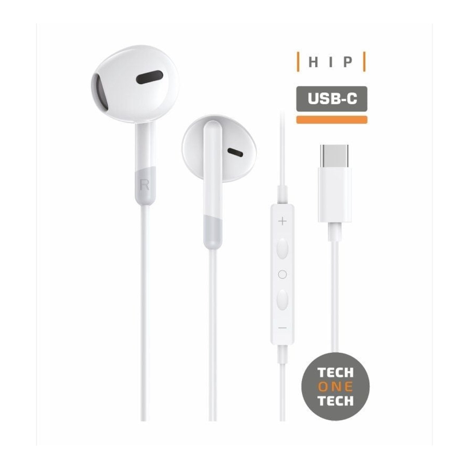 Tech One Tech earTECH · Auriculares Intrauditivos · Micrófono · USB Tipo-C · Blancos