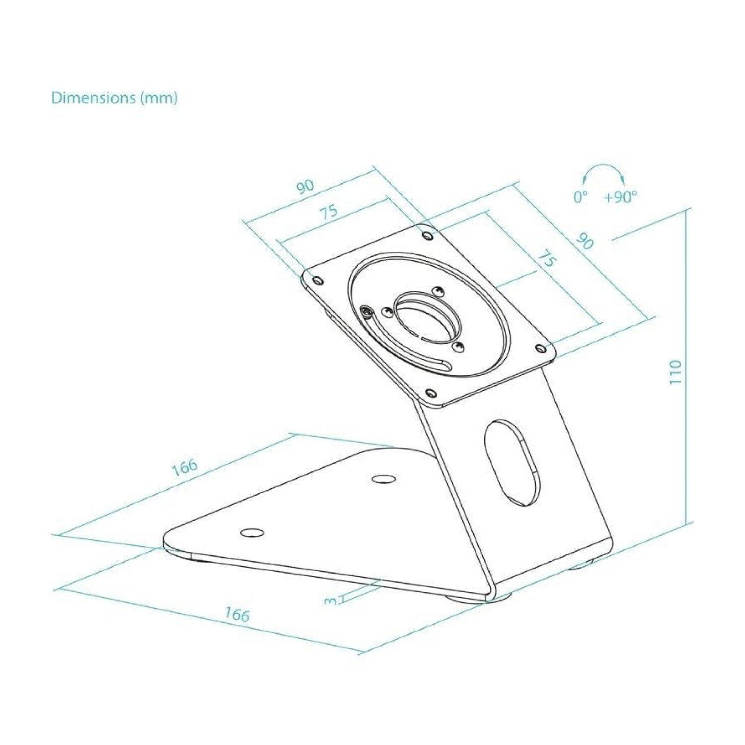 TooQ TQATWM3401-B · Soporte Tablet · Mesa/Pared · Antirrobo · Negro