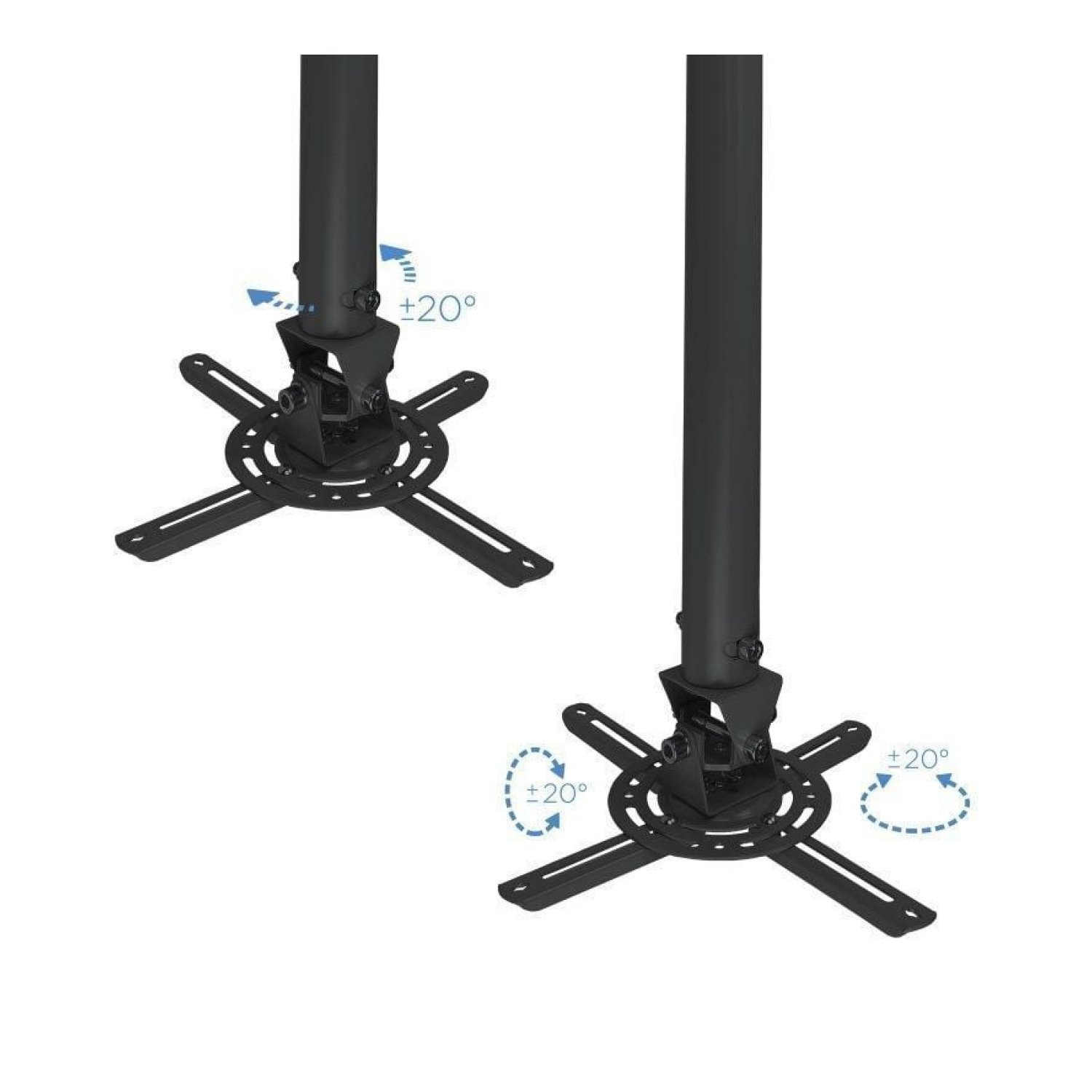 TooQ PJ3030TN-B · Soporte Techo Proyector · Inclinable/Giratorio · Hasta 20kg