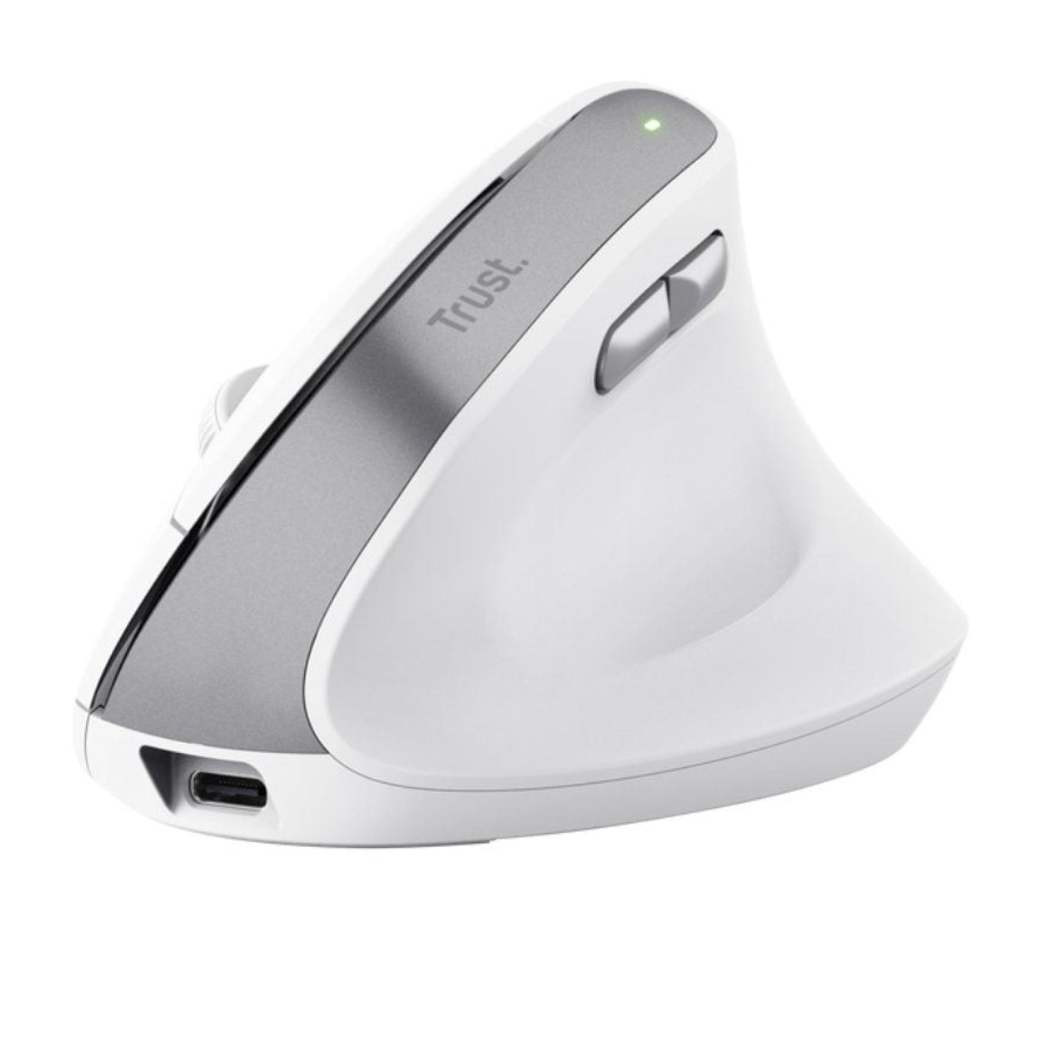 Trust Bayo II · Ratón Vertical Inalámbrico · 2400 DPI · Batería Recargable · Blanco