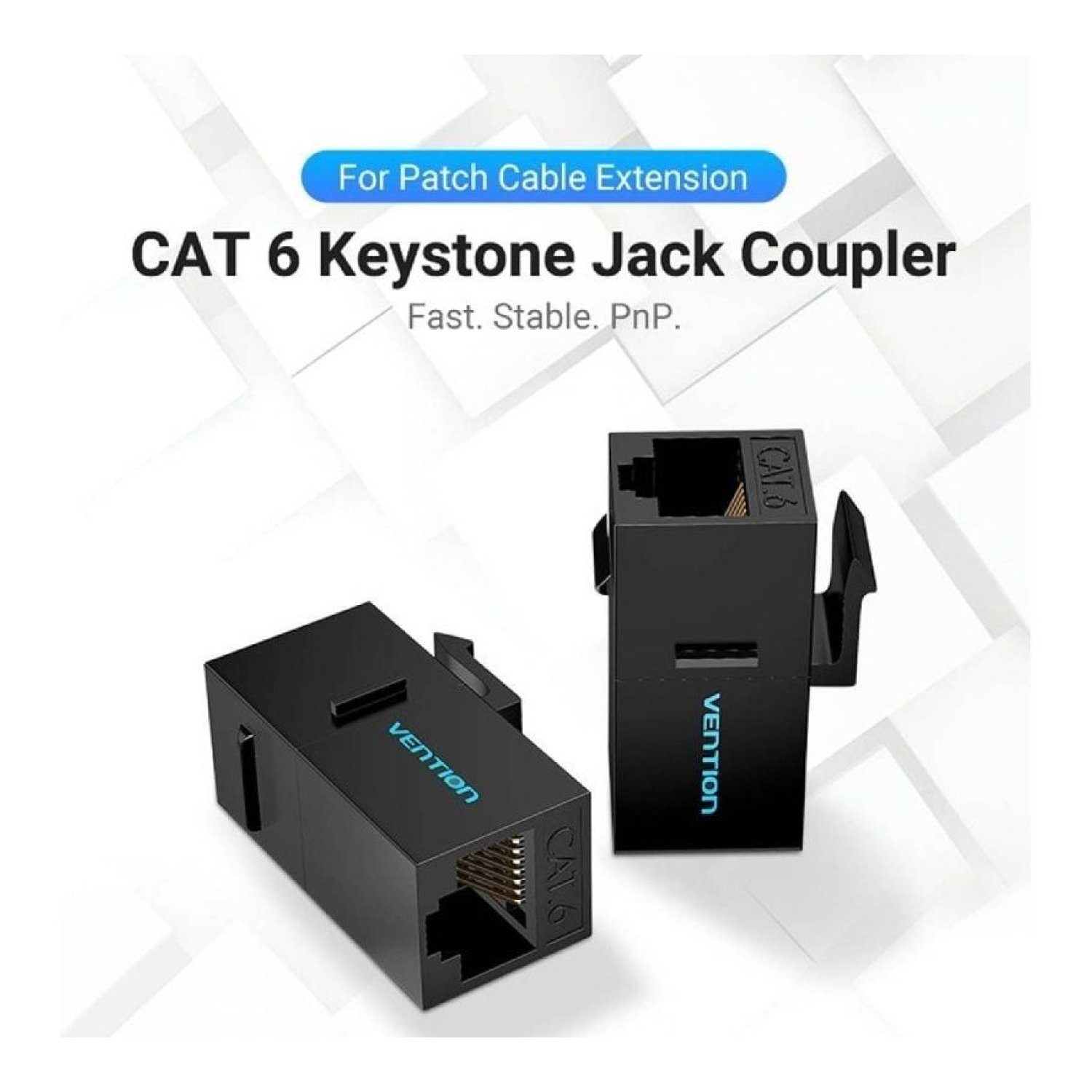 Vention · Conector RJ45 Cat6 UTP · Negro