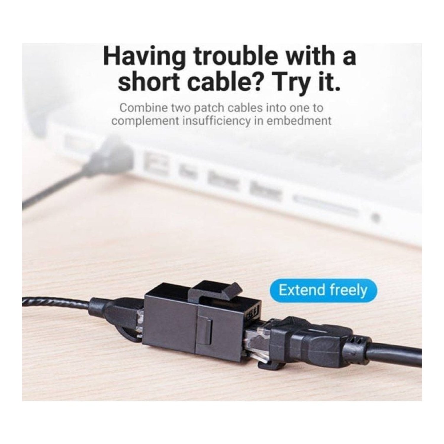 Vention · Conector RJ45 Cat6 UTP · Negro