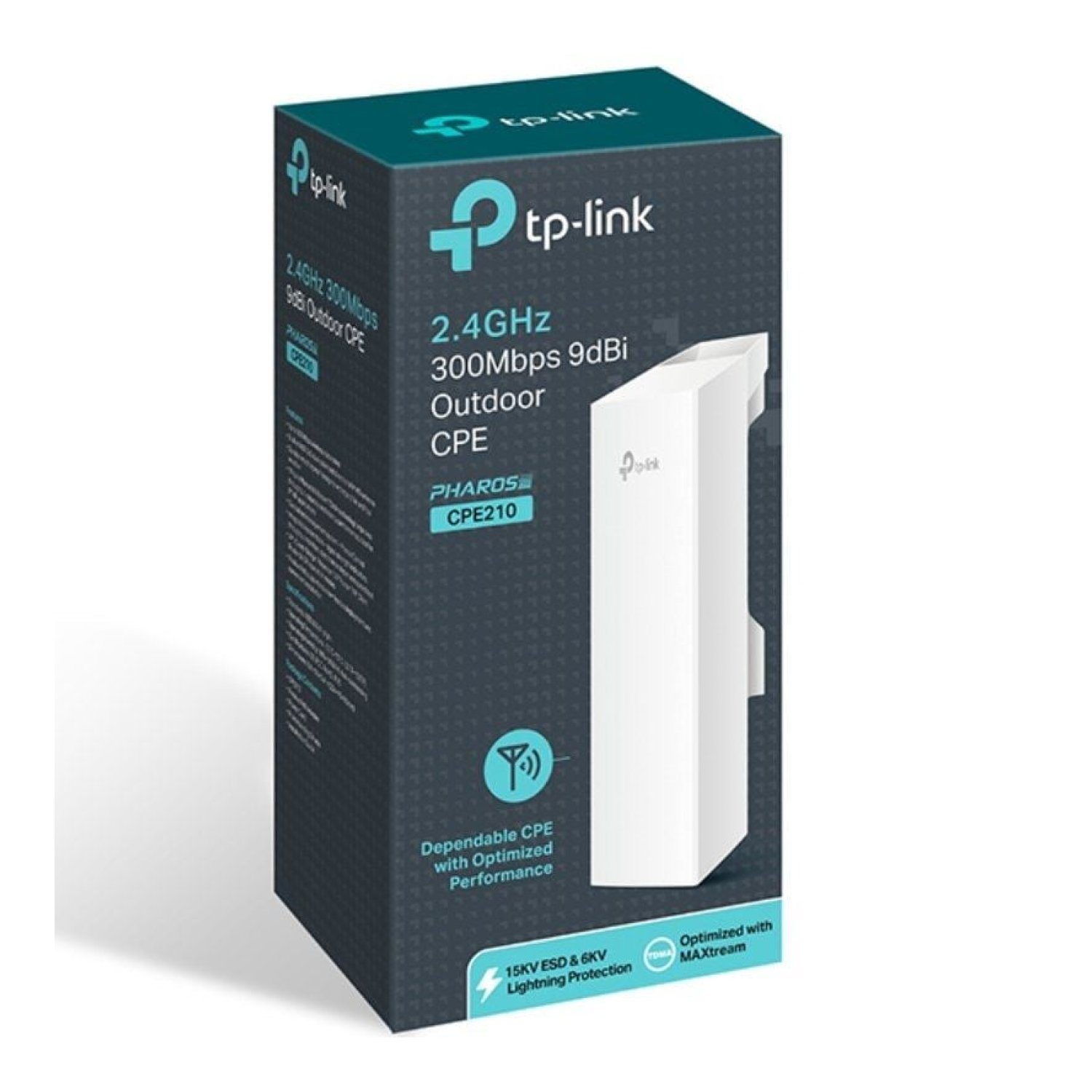 TP-Link CPE210 · Punto de Acceso PoE · 300Mbps · 2.4GHz · Antena 9dBi · 802.11n