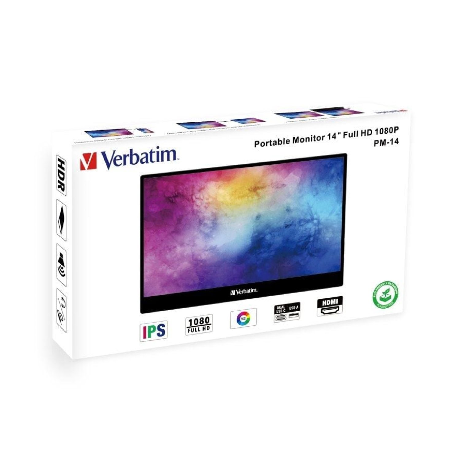 Verbatim PM-14 · Monitor Portátil 14" · Full HD · Multimedia · Negro