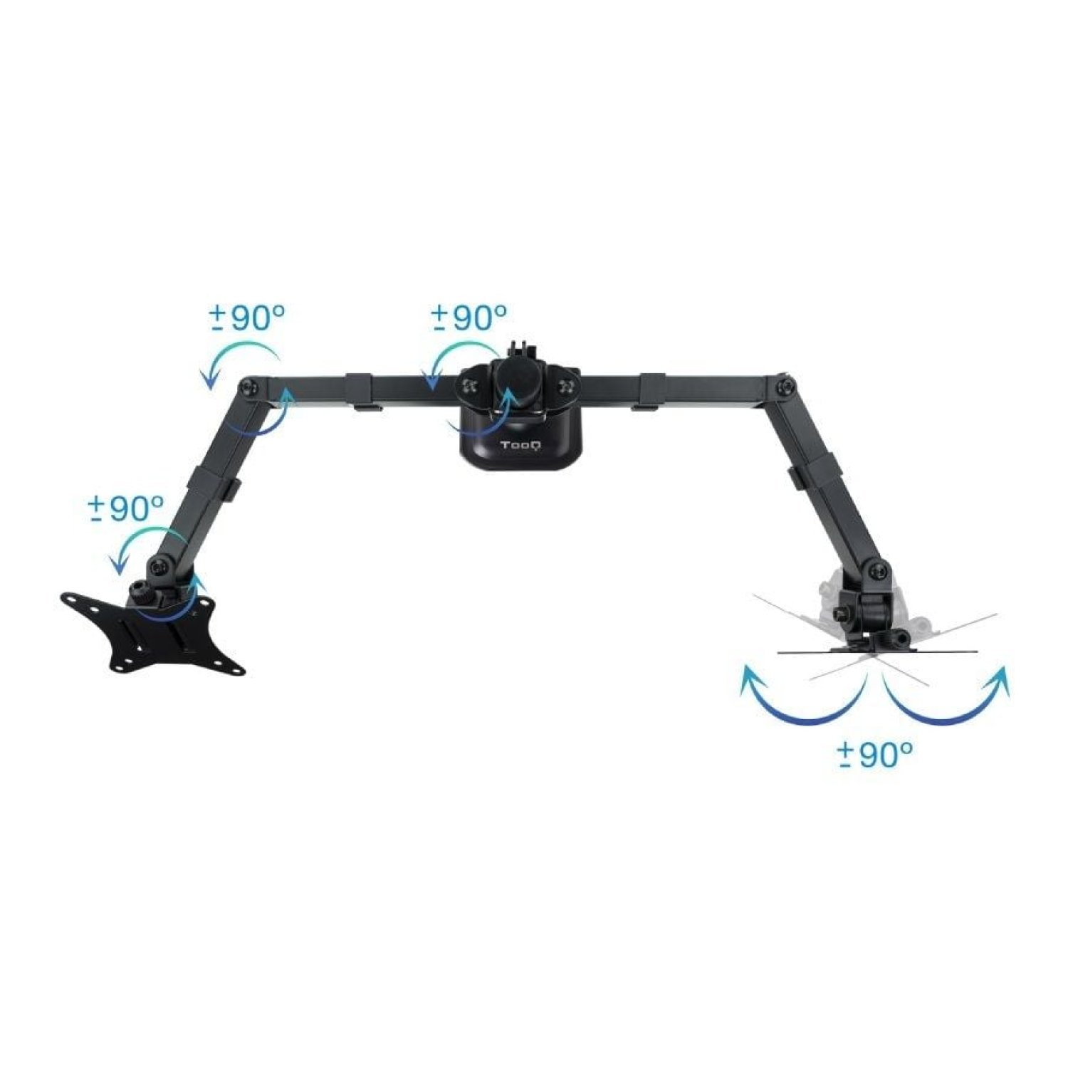 TooQ DB1802TN · Soporte Doble Monitor · Giratorio e Inclinable · Hasta 8kg