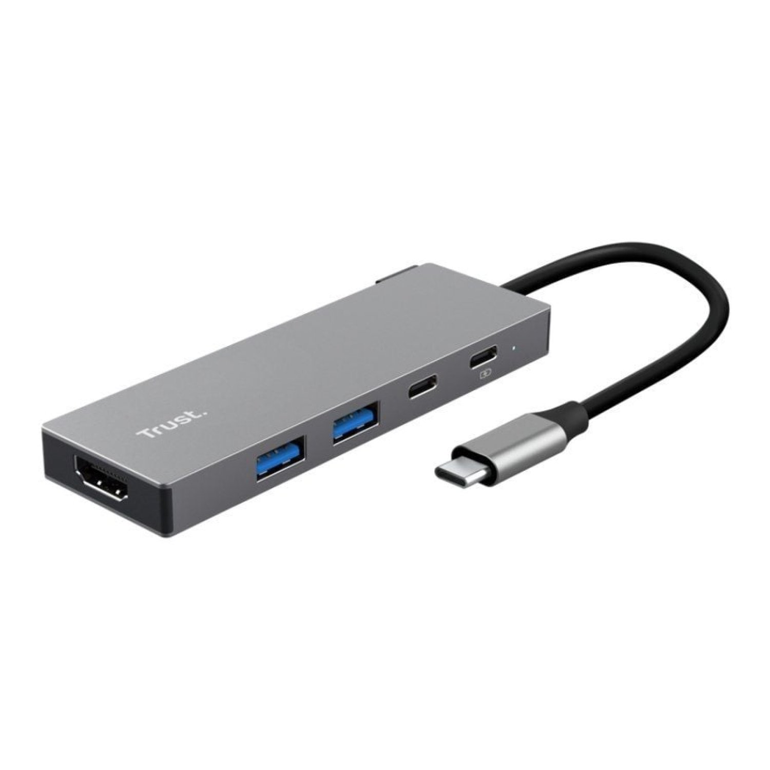 Trust Dalyx · Docking USB-C · HDMI 4K · 2 Puertos USB-C · Gris