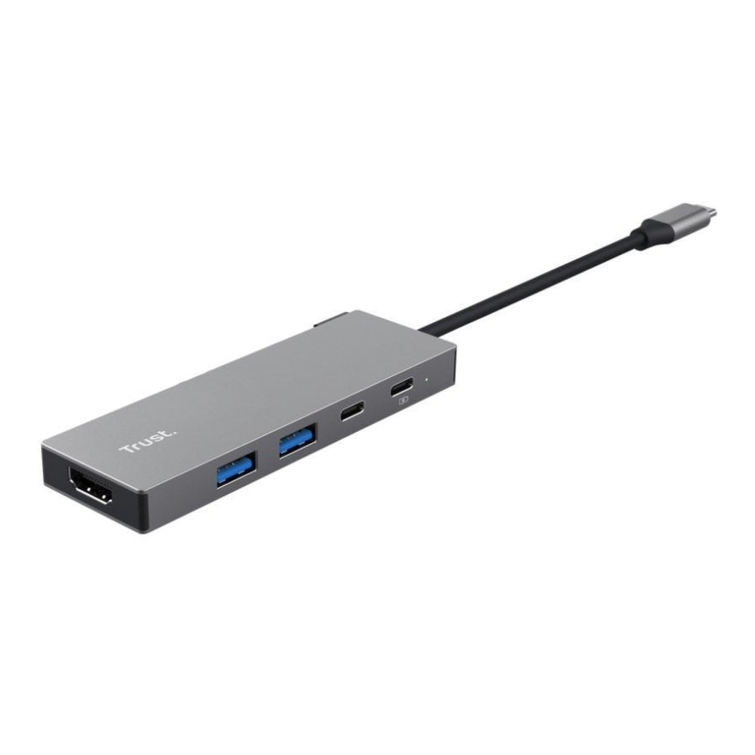 Trust Dalyx · Docking USB-C · HDMI 4K · 2 Puertos USB-C · Gris