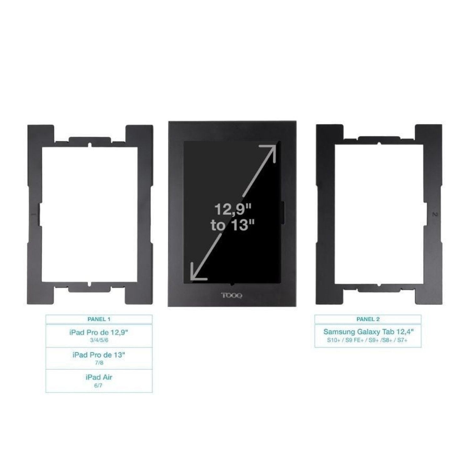 TooQ Marco Antirrobo Tablet · Negro · Sistema Seguridad