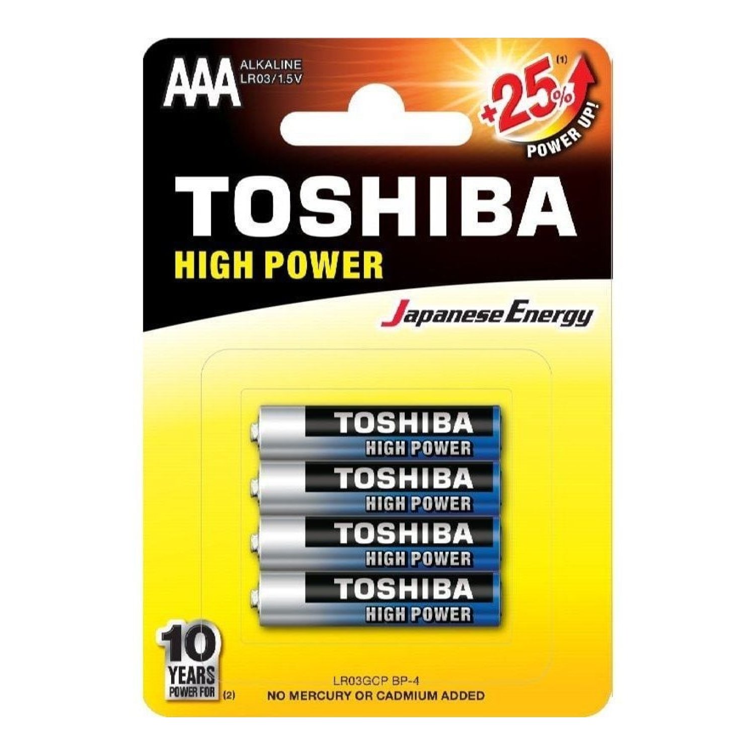 Toshiba High Power · 4 Pilas AAA · 1,5V · Alcalinas