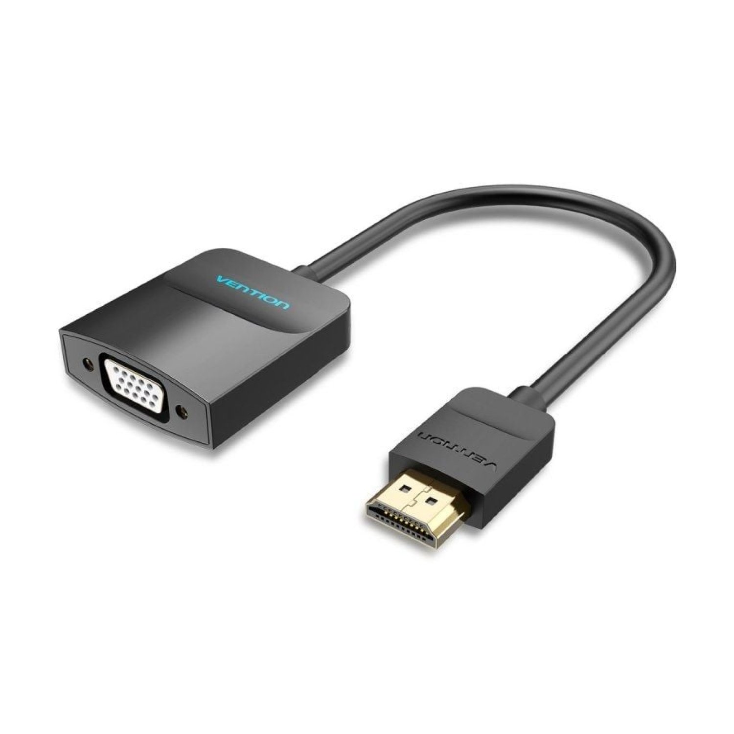 Vention · Conversor HDMI a VGA + Audio · HDMI Macho · VGA + Jack 3.5 · 15cm · Negro