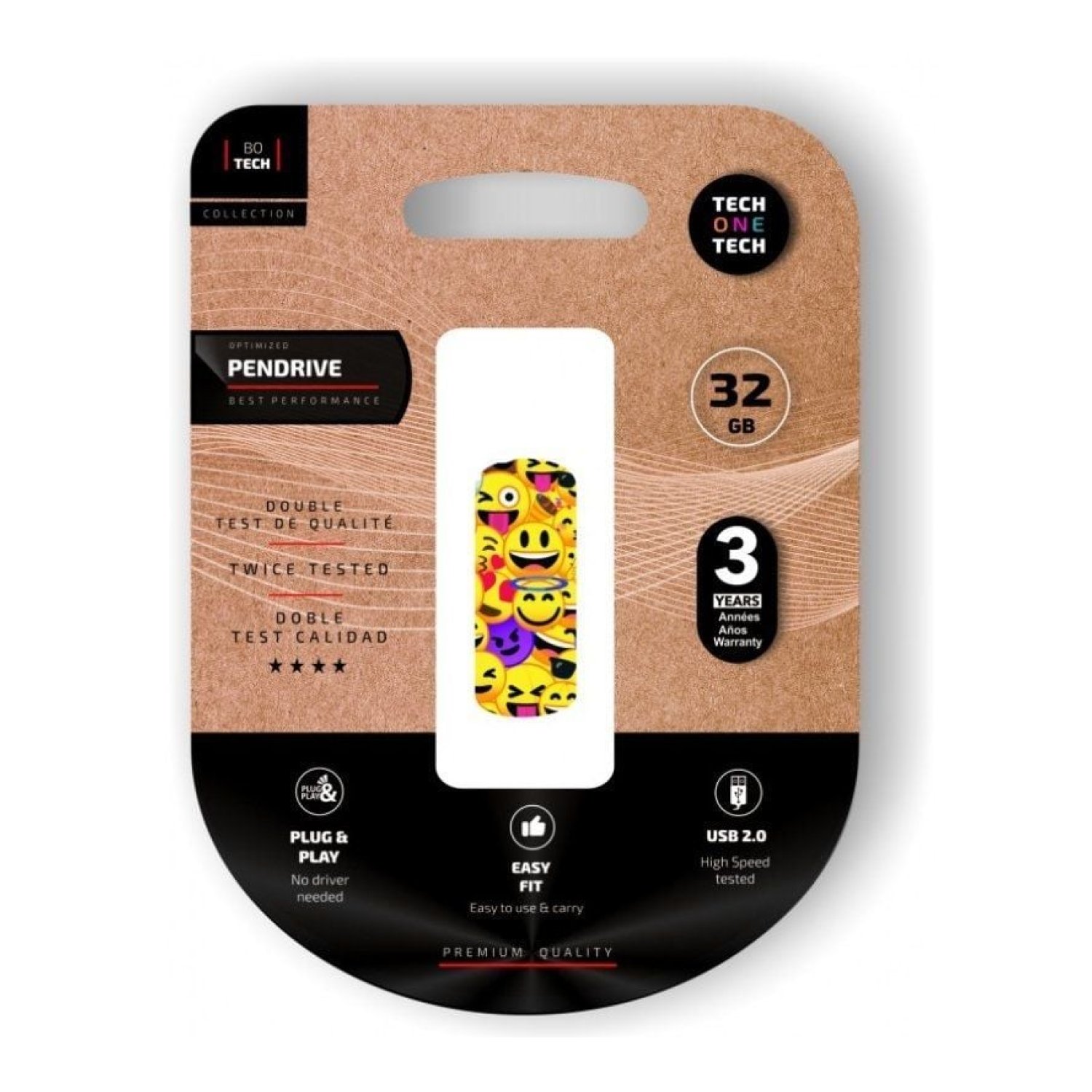 Tech One Tech Pendrive 32GB · Emoji Collage · USB 2.0