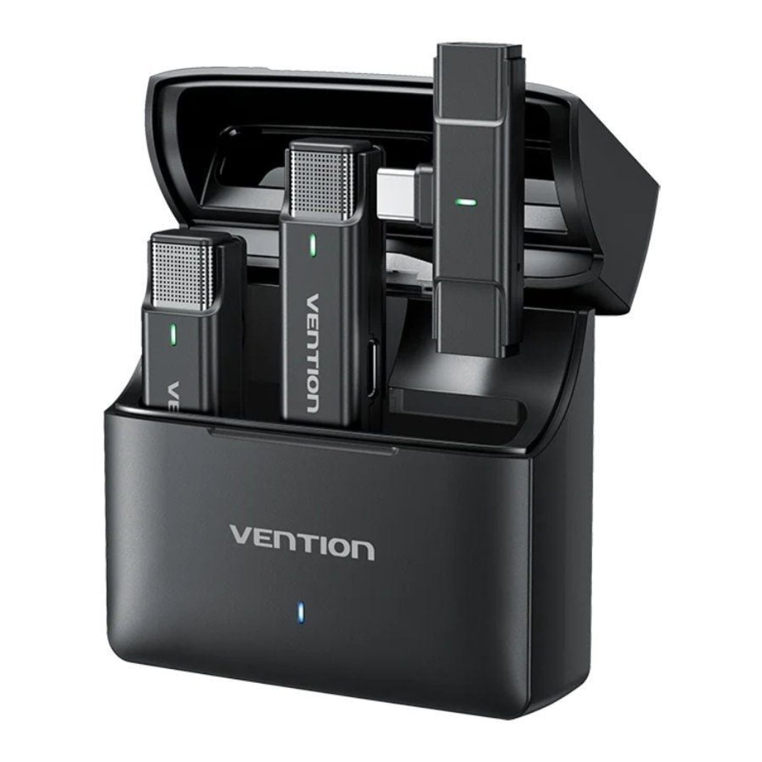 Vention · Micrófono Inalámbrico · USB Tipo-C · Pack 2 Unidades con Receptor y Clip