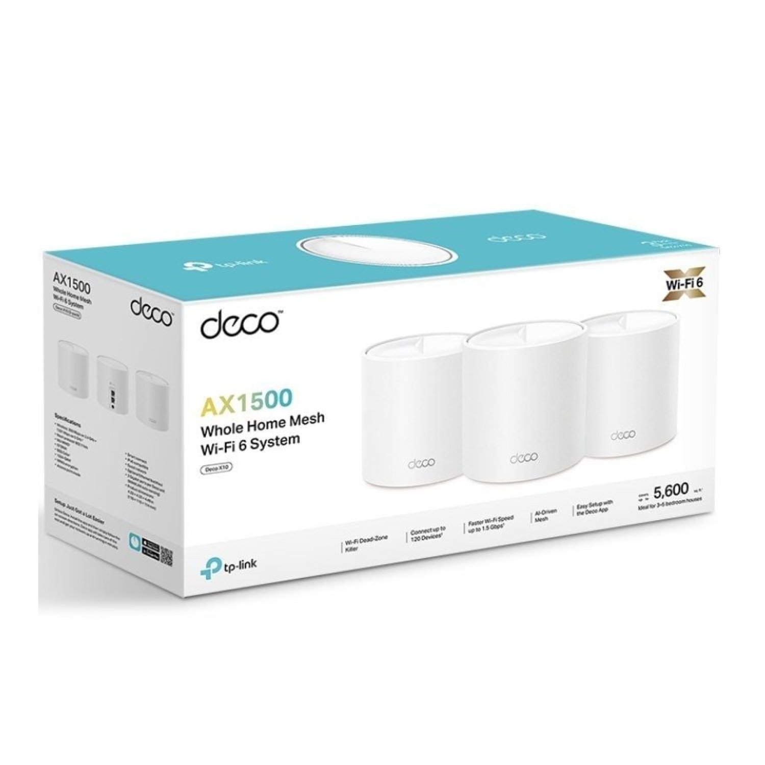 TP-Link Deco X10 · Sistema Mesh · 1500 Mbps · WiFi 6 · Pack 3 unidades