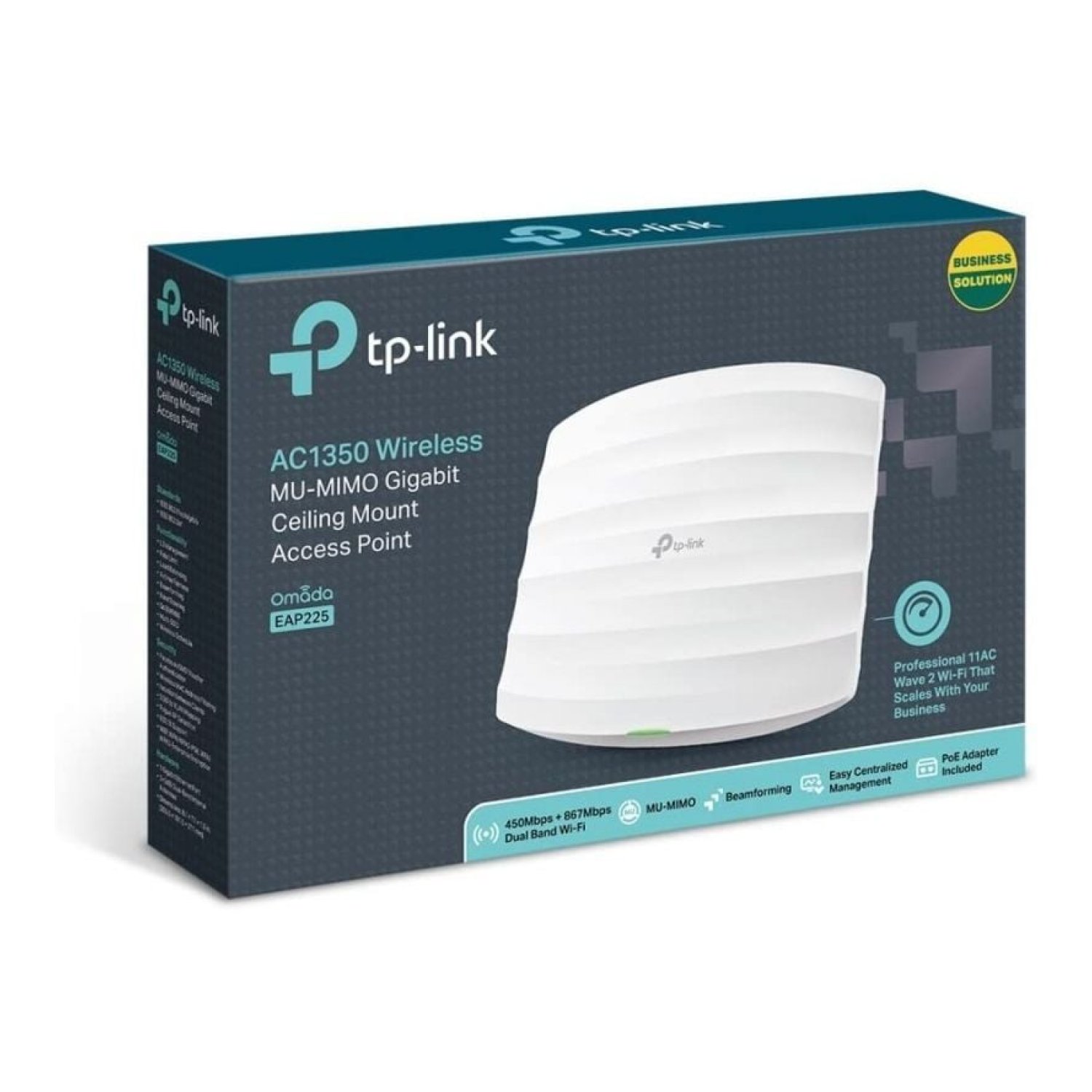 TP-Link Omada EAP225 · Punto Acceso PoE · 1317Mbps · WiFi 802.11ac · Dual Band 2.4/5GHz