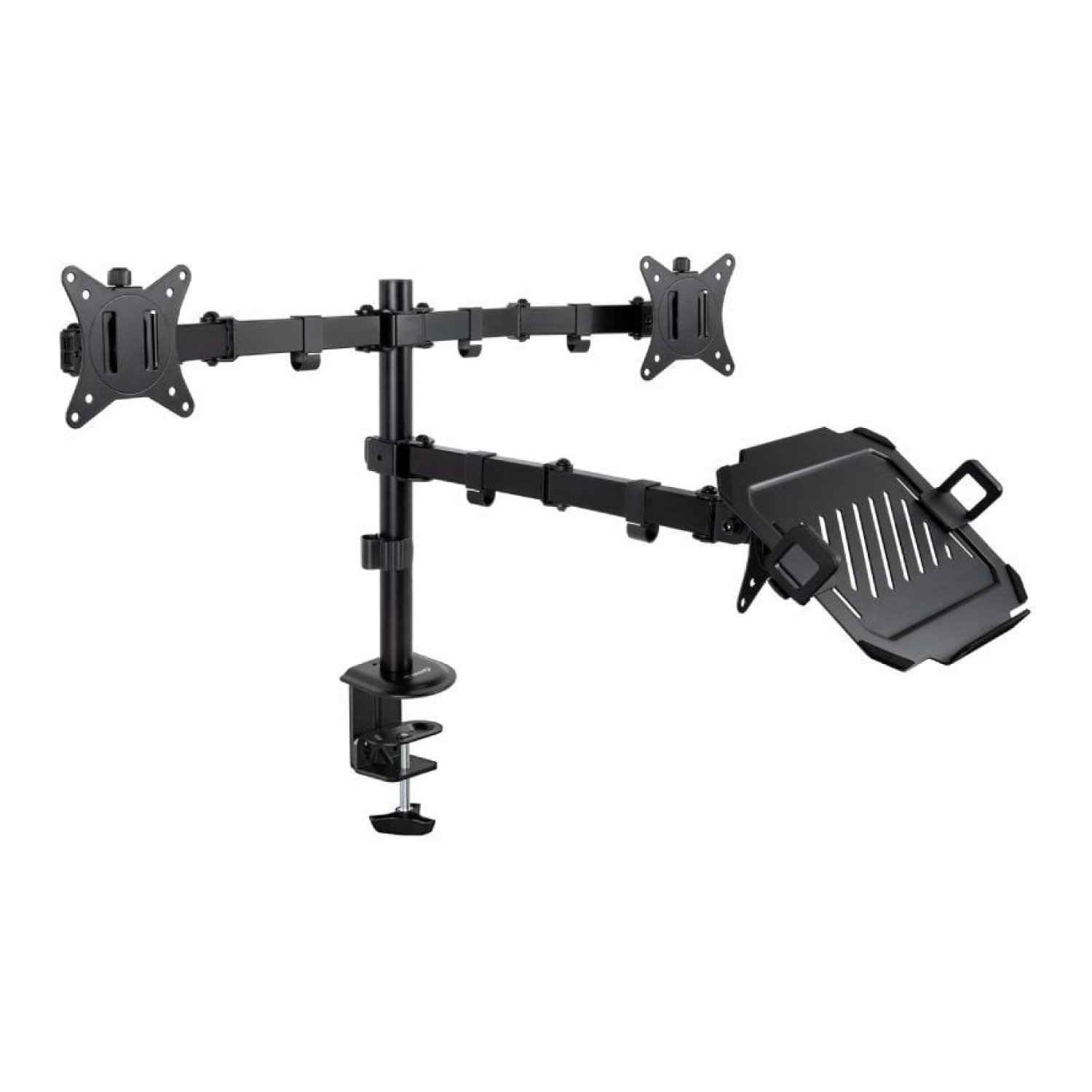 TooQ DB1202TN · Soporte Doble Monitor + Portátil · Giratorio · Inclinable · 9kg
