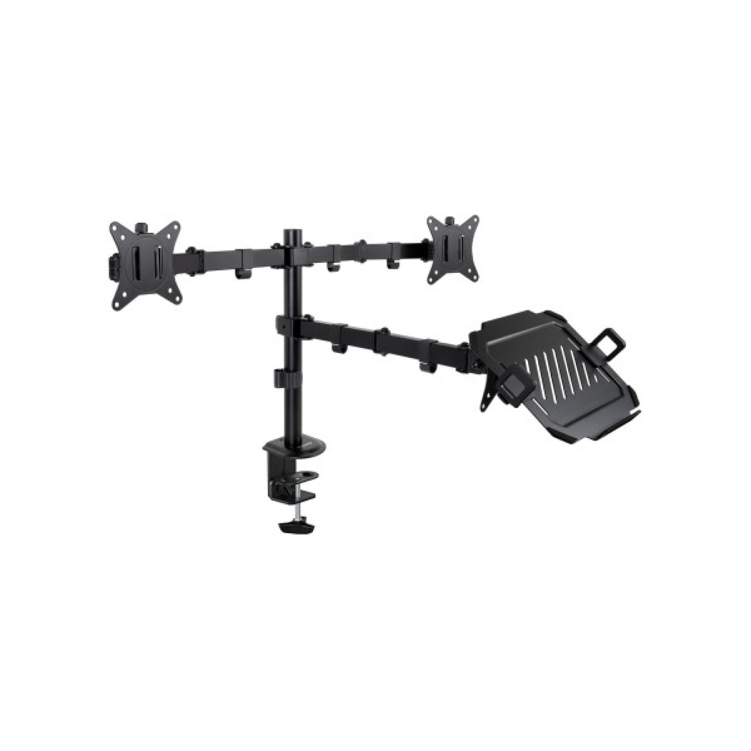 TooQ DB1202TN · Soporte Doble Monitor + Portátil · Giratorio · Inclinable · 9kg