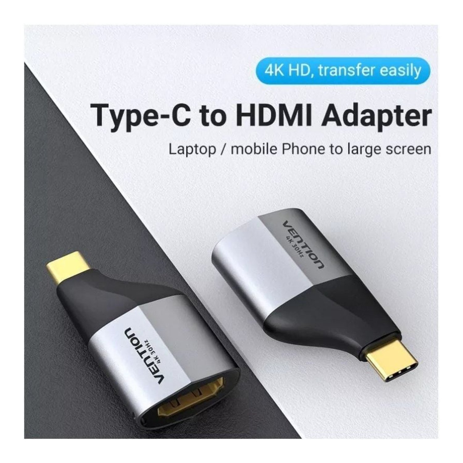 Vention · Adaptador USB Tipo-C a HDMI · Macho-Hembra