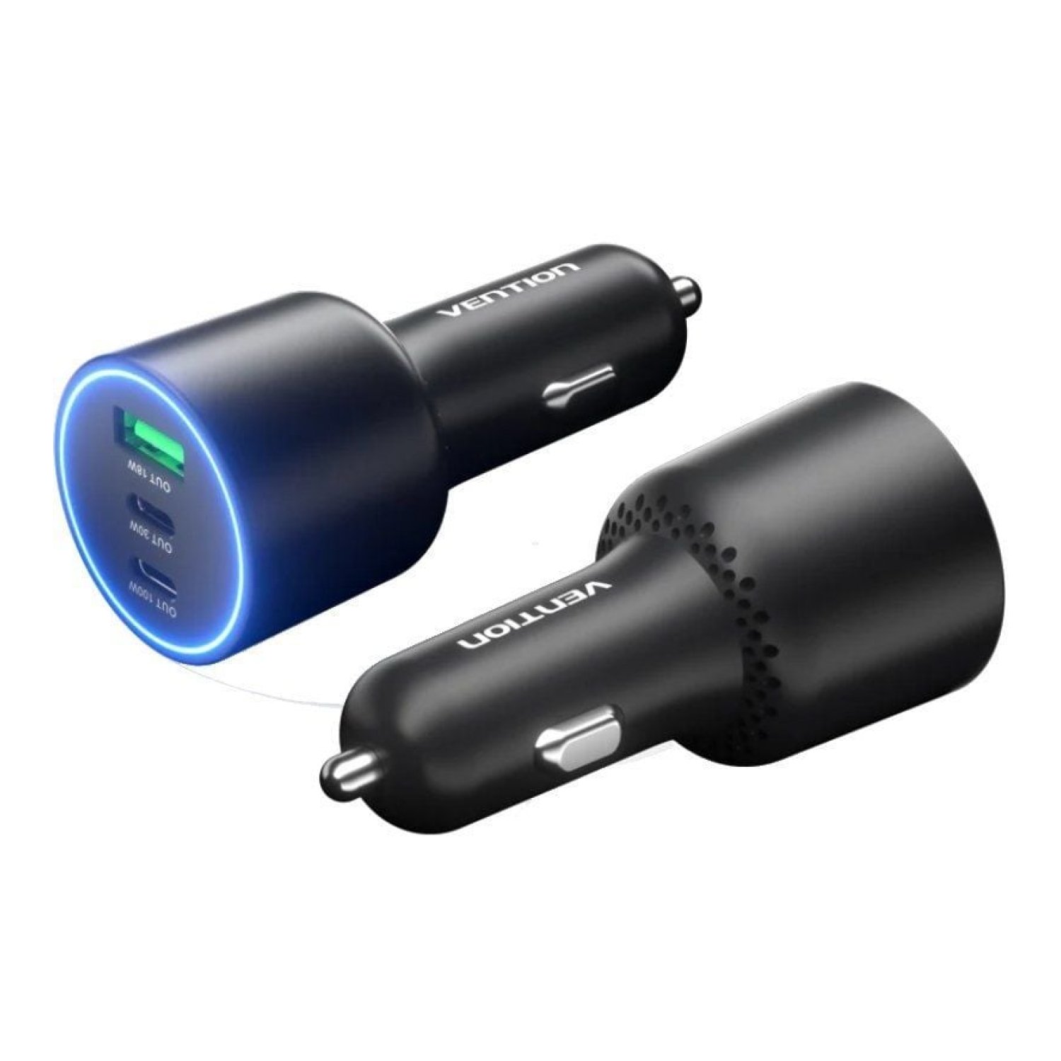 Vention · Cargador de Coche · 100W · 2x USB-C + 1x USB