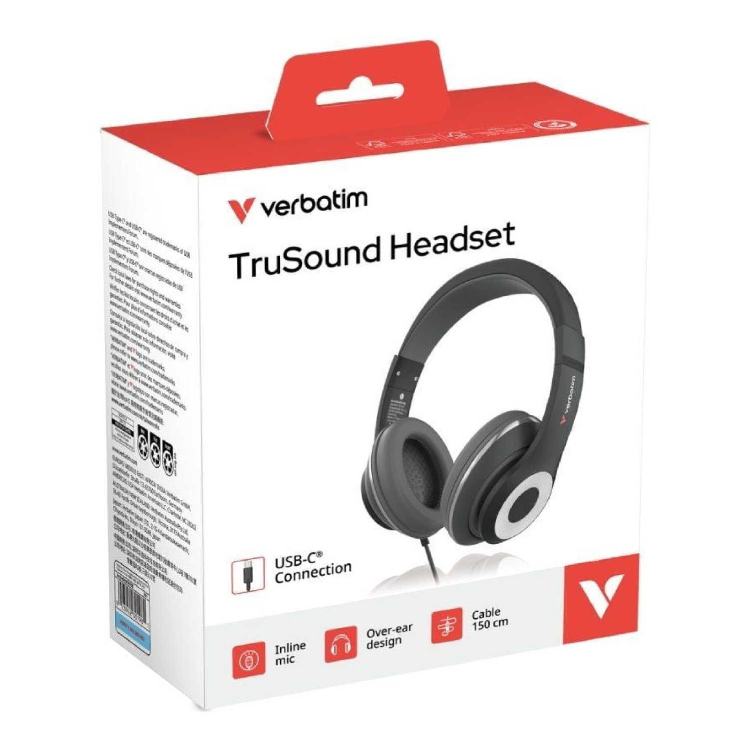 Verbatim TruSound · Auriculares con Micrófono · USB-C · Negros