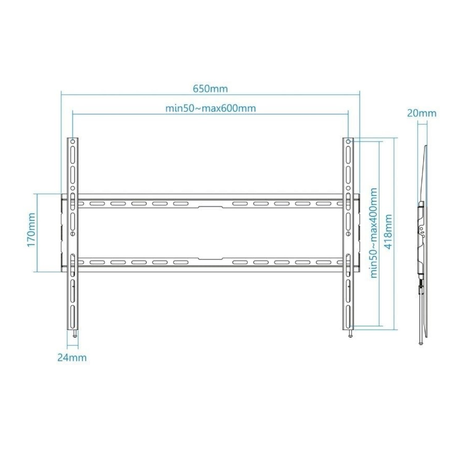 TooQ LP1080F-B · Soporte Pared Fijo TV · 37-80" · Hasta 45kg