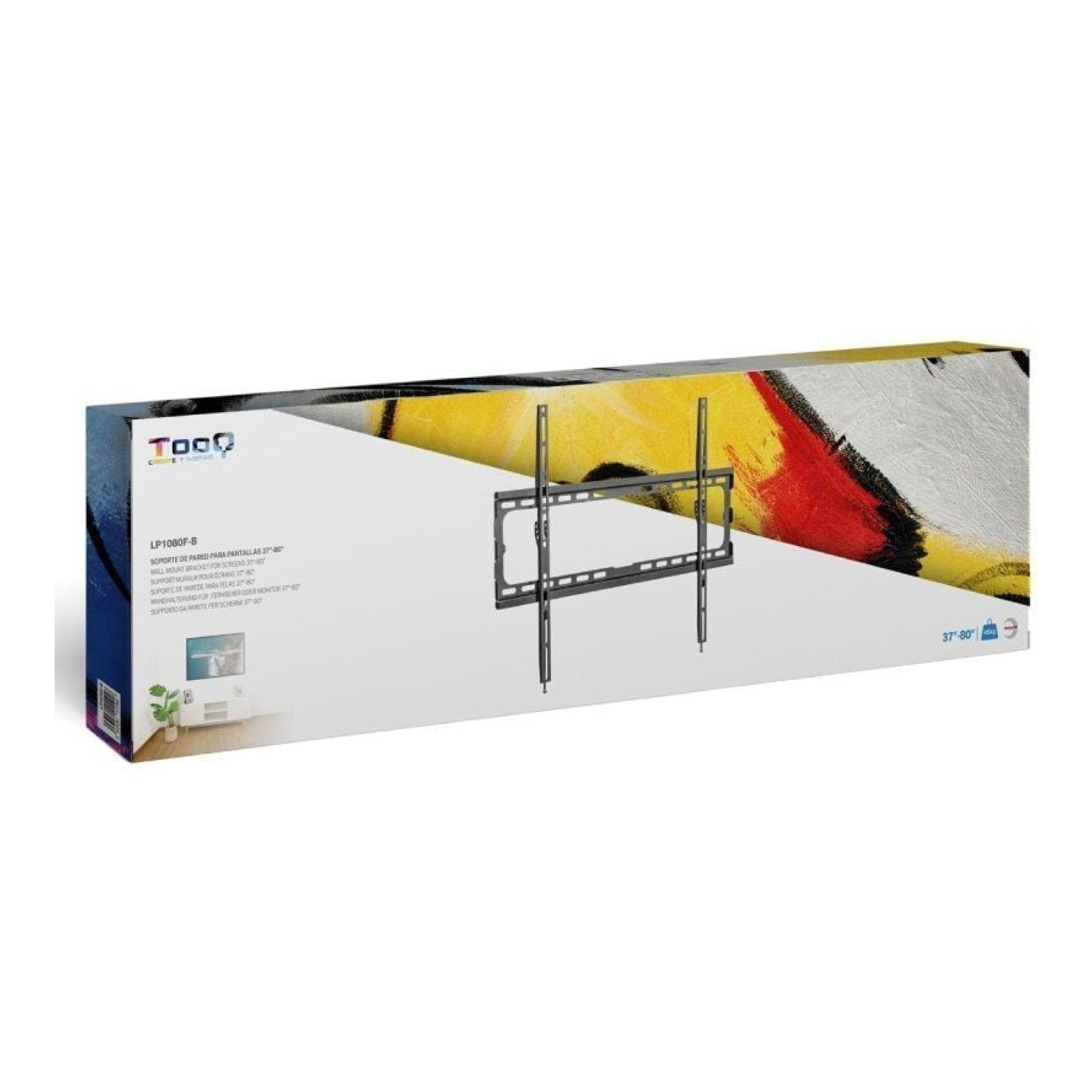TooQ LP1080F-B · Soporte Pared Fijo TV · 37-80" · Hasta 45kg